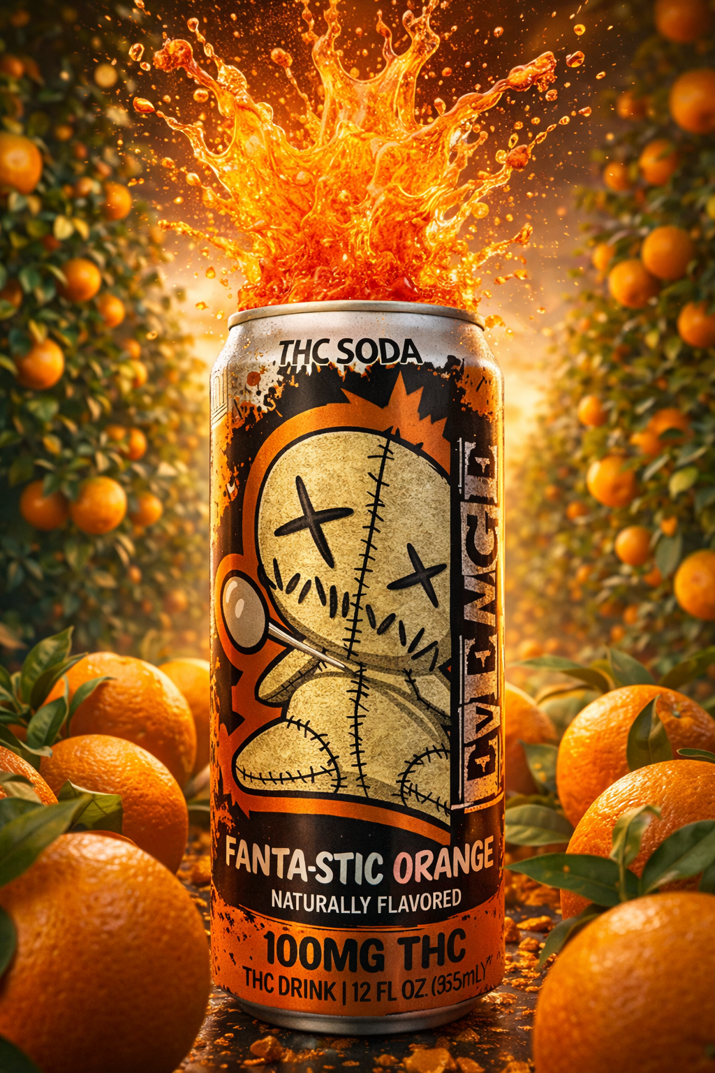Revenge - Fantastic Orange - 100mg THC Soda