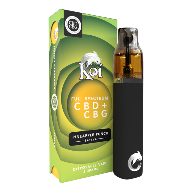 Koi Full Spectrum CBD + CBG Disposable Vape Bar (2 Gram) – Pineapple Punch (Sativa)
