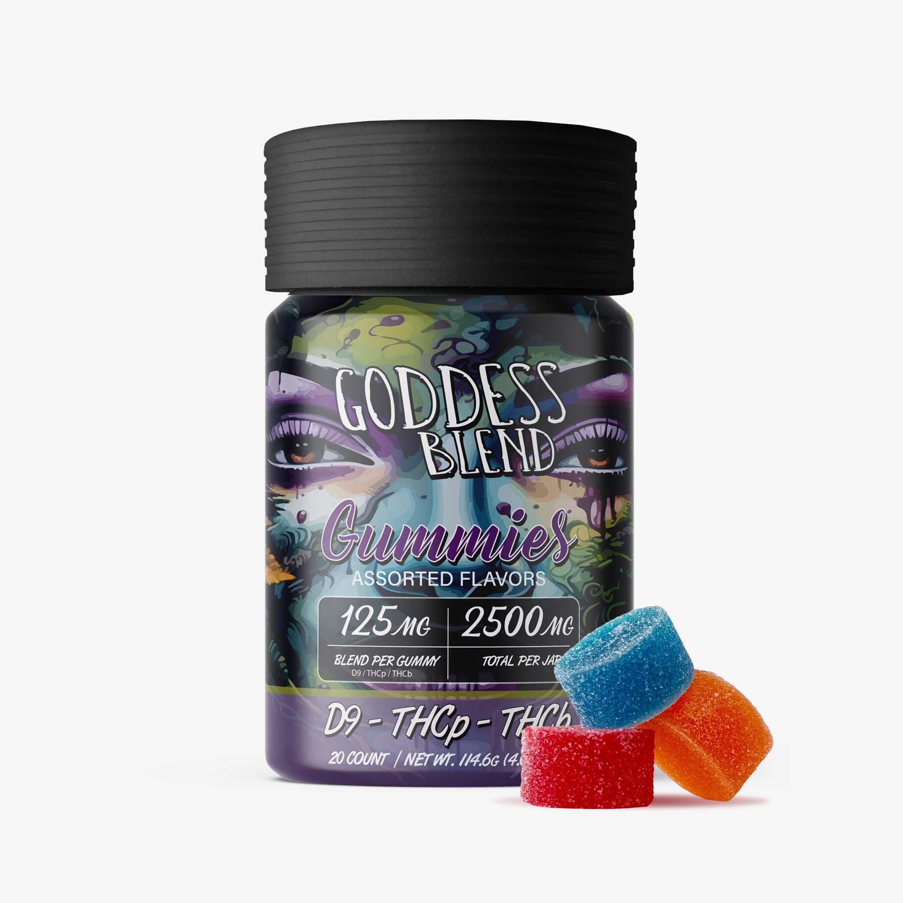 goddess blend delta 9 gummies assorted 20 count