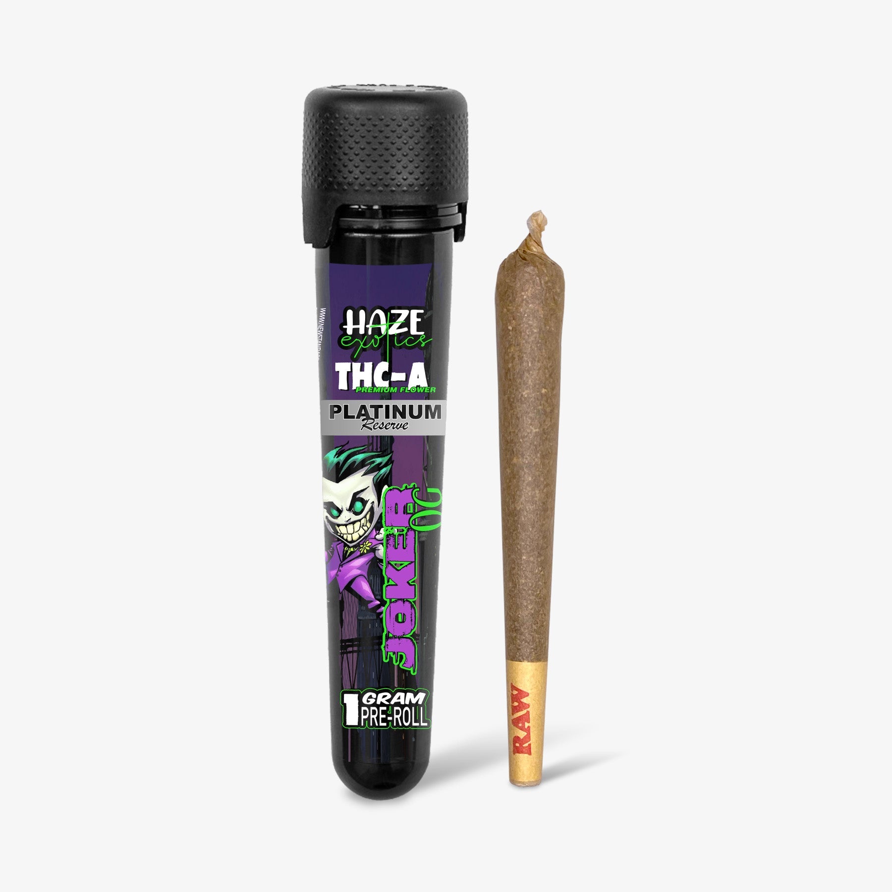 haze exotics platinum reserve thc-a preroll 1g joker og