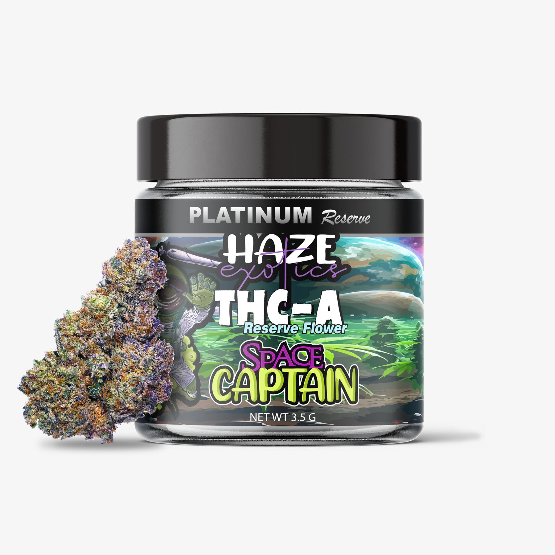 THC-A Flower / Space Captain / 3.5g Jar / Haze Exotics Platinum Reserve