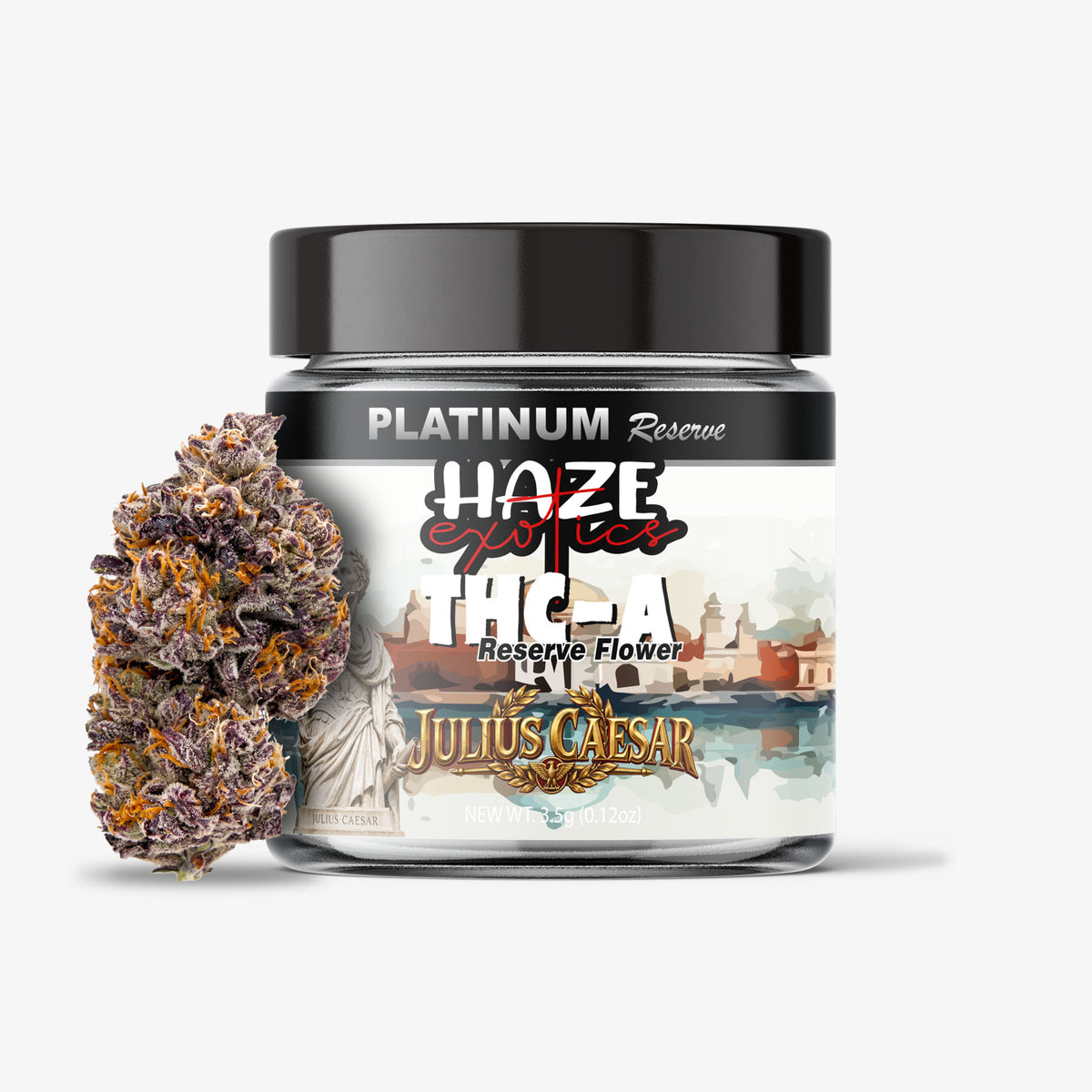 THC-A Flower / Julius Caesar / 3.5g Jar / Haze Exotics Platinum Reserve