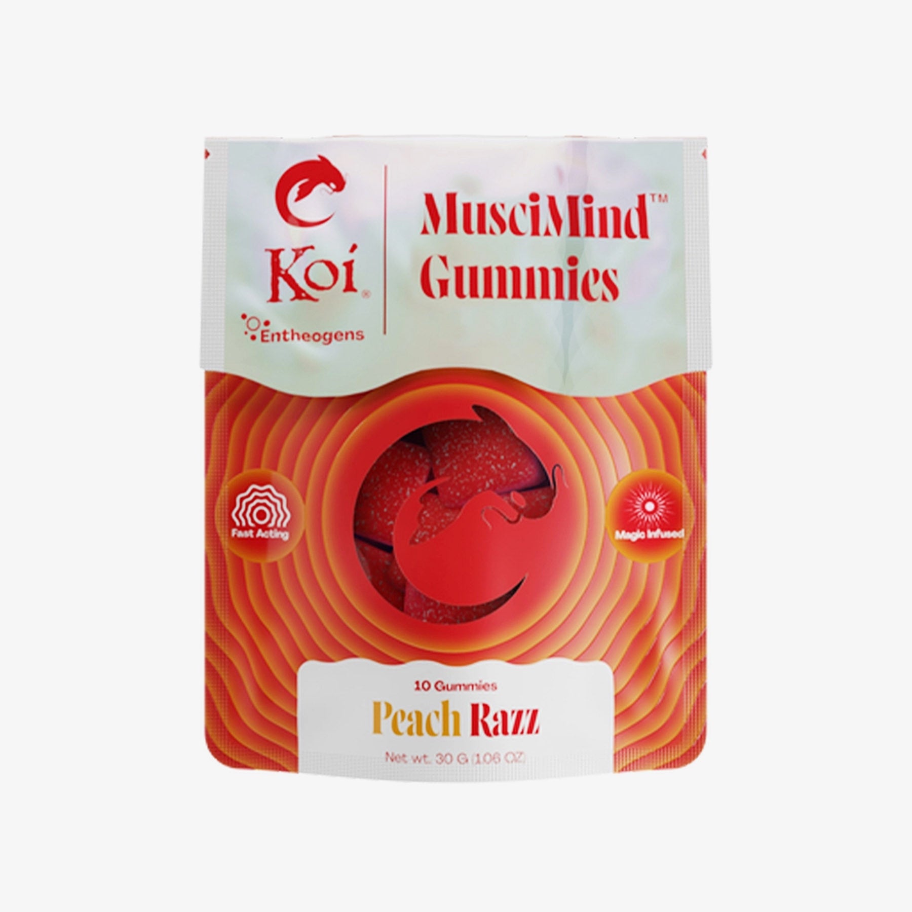 Koi MusciMind Mushroom Gummies Peach Razz Package