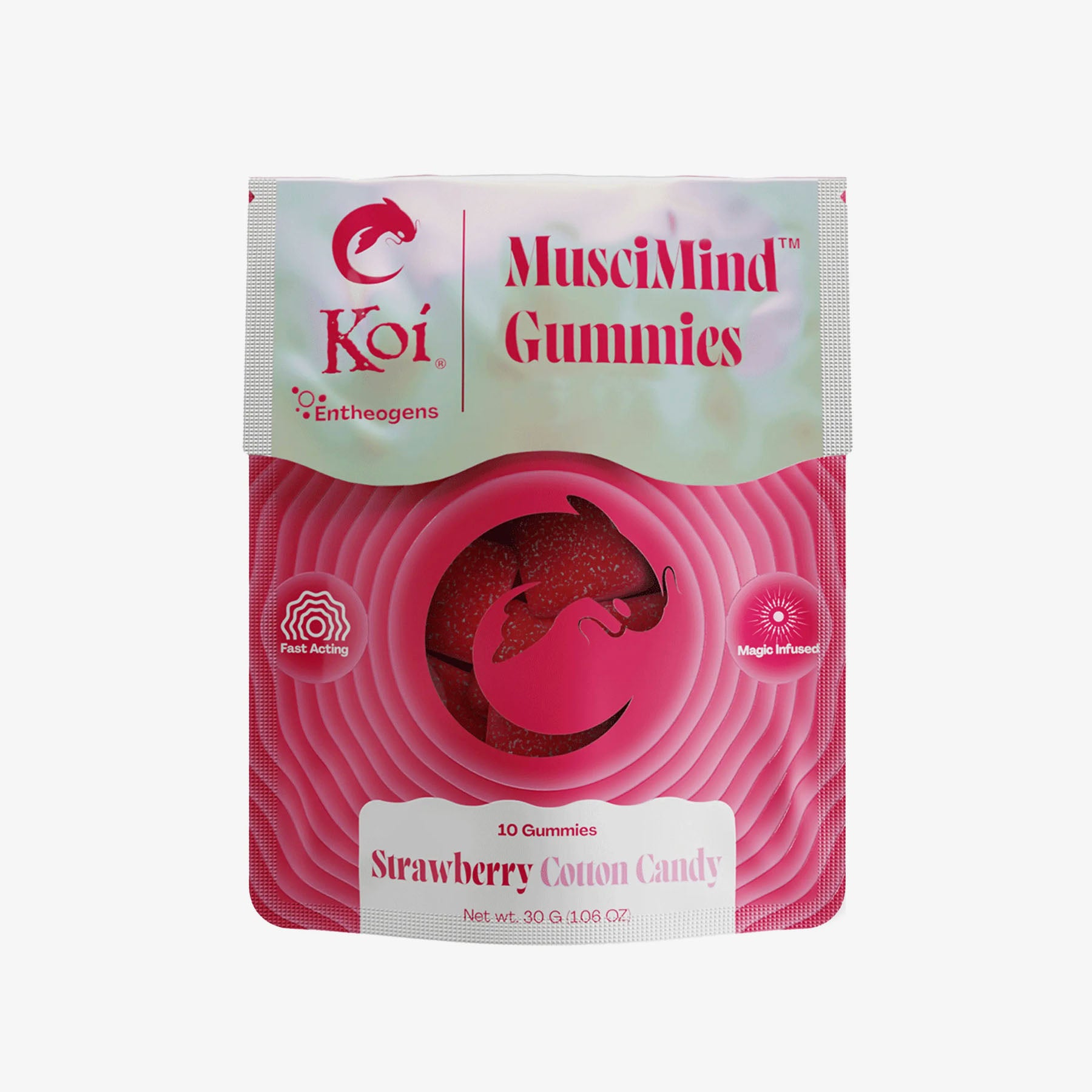 Koi MusciMind Mushroom Gummies strawberry cotton candy Package