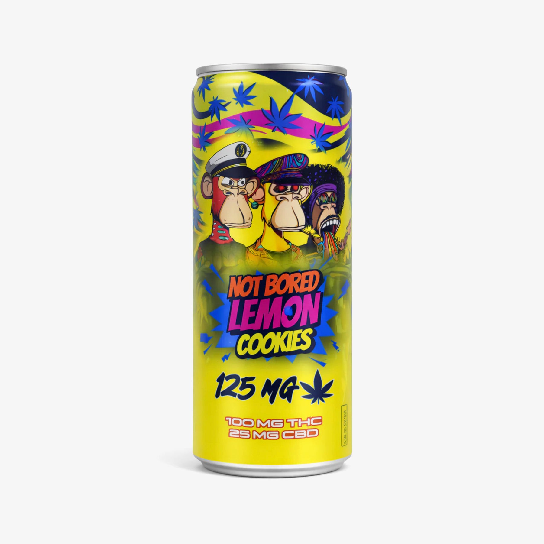 Not bored lemon cookies thc drink on white background