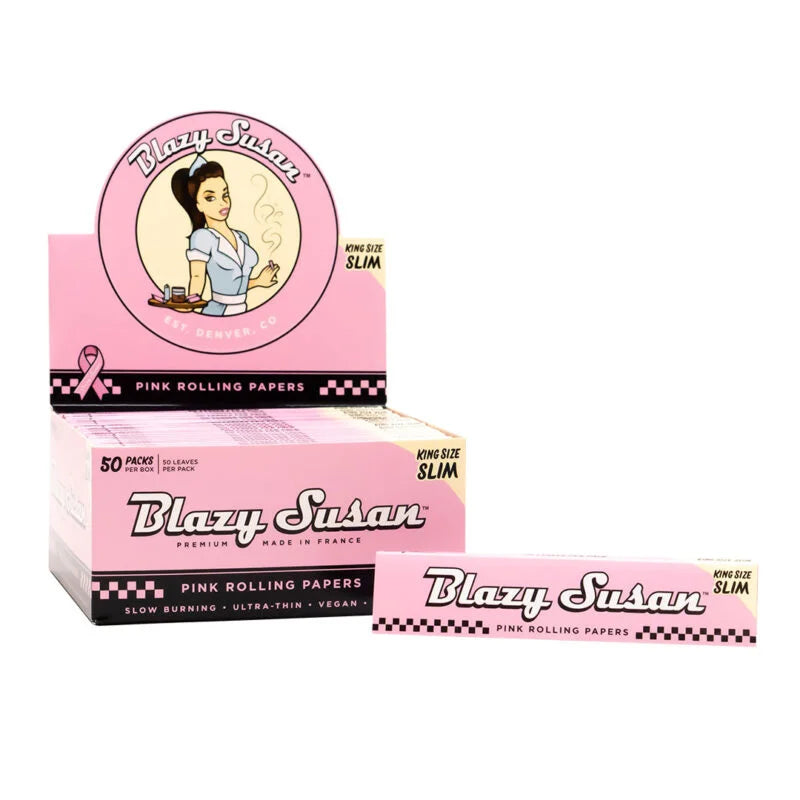 Blazy Susan - King Size Slim - Pink Rolling Papers