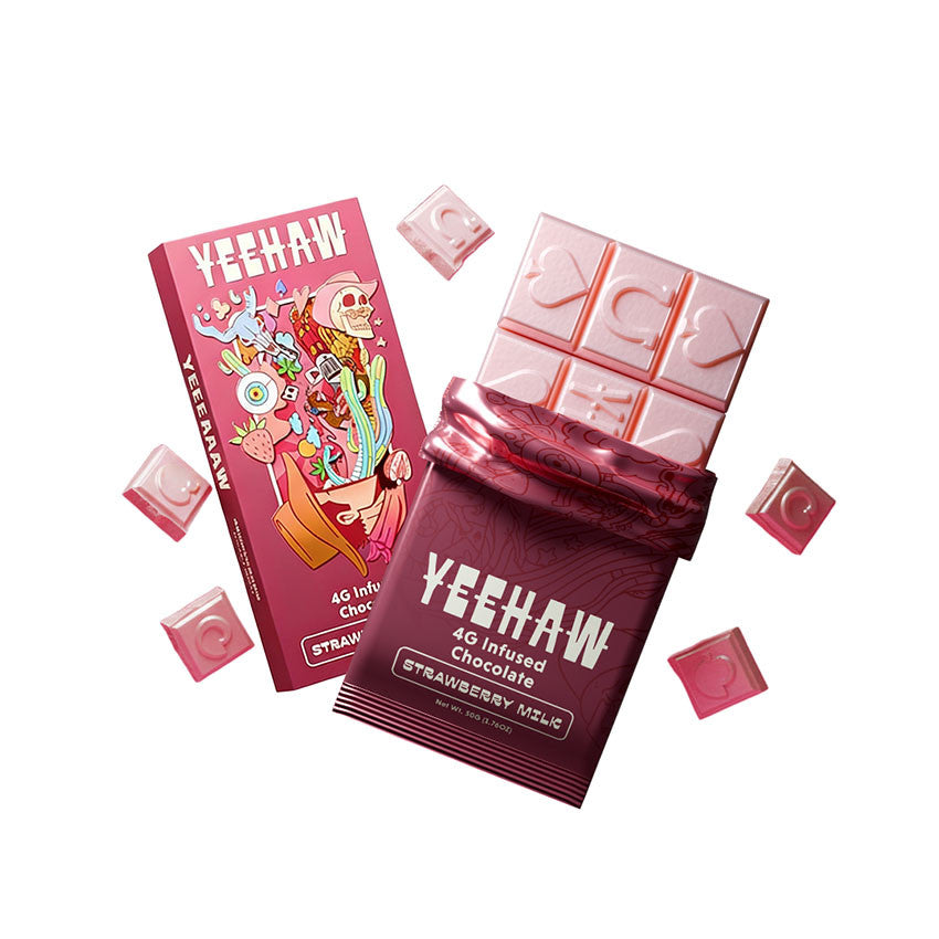 YEEHEW - 4000mg - INFUSED CHOCOLATE BAR - STRAWBERRY MILK