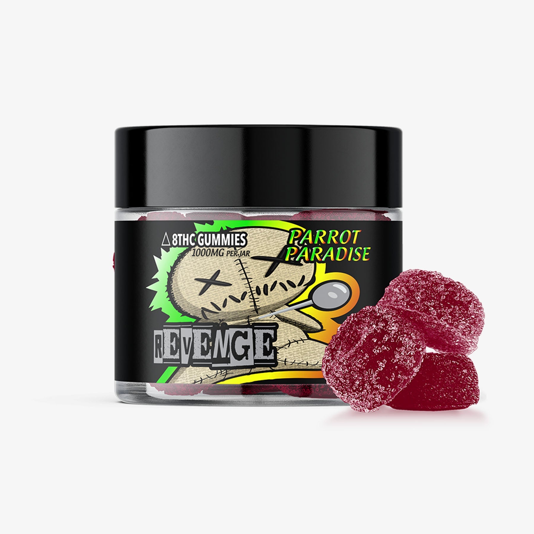 revenge delta 8 thc 100mg gummy parrot paradise 10ct