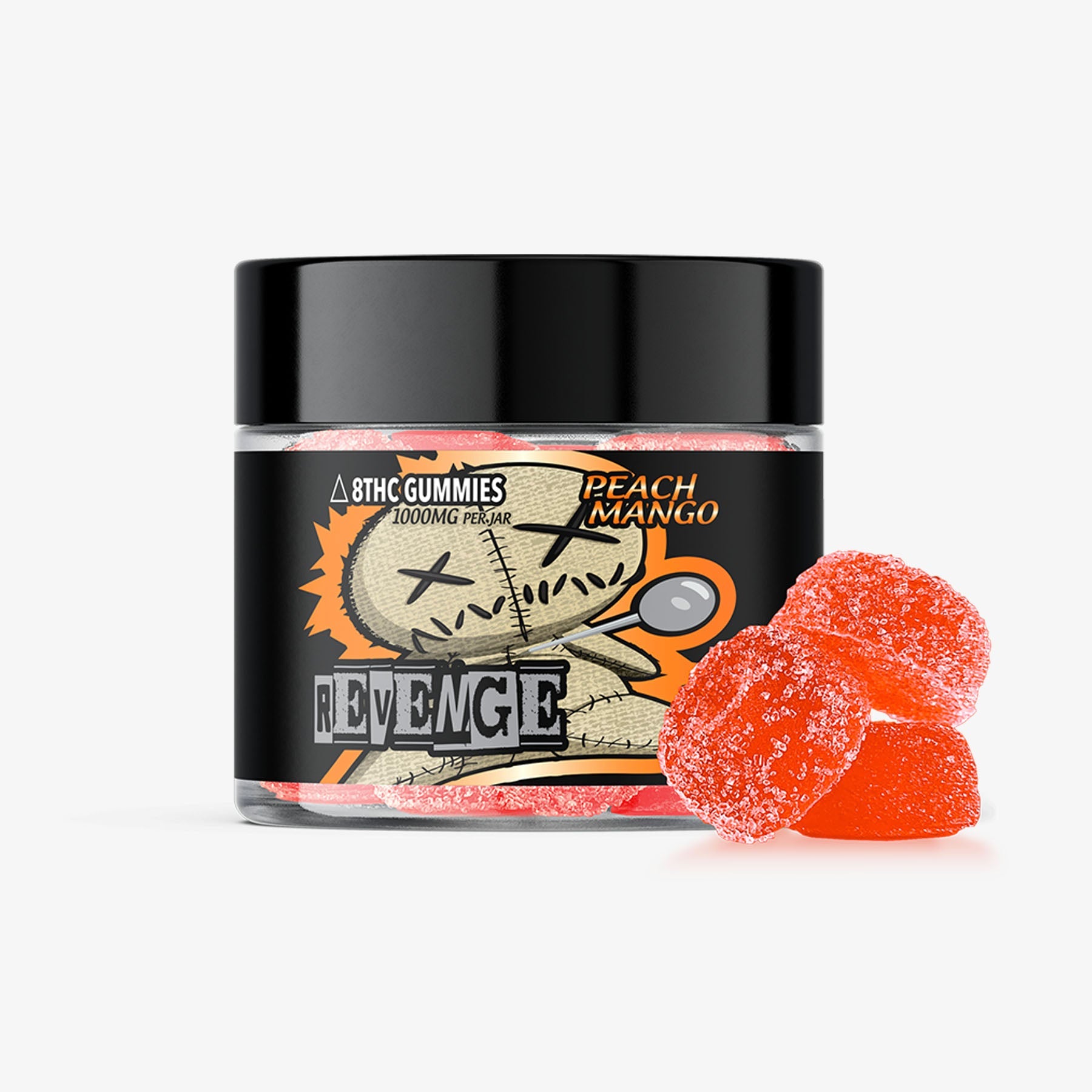 Delta 8 THC 100mg Gummies - Peach Mango 10ct - REVENGE