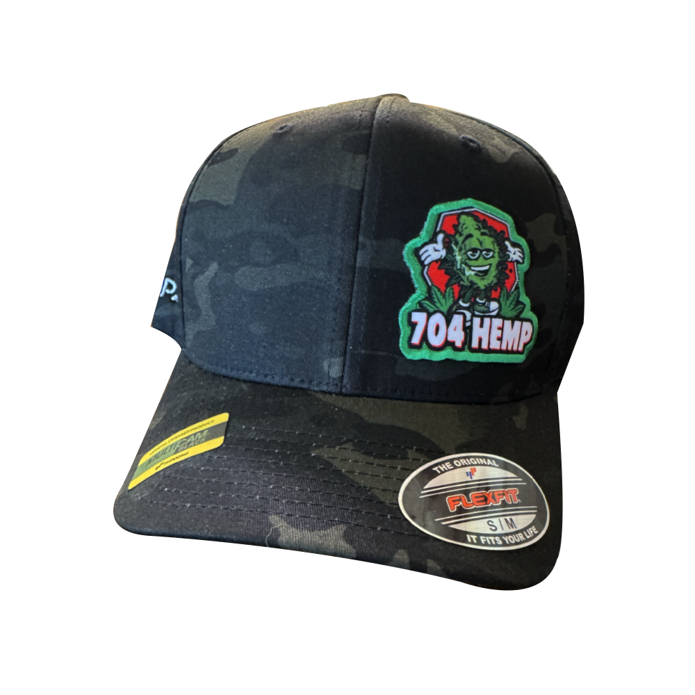 704 Hemp - Fitted Hat - Black Camo