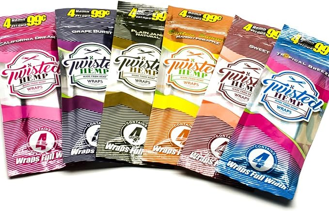 Twisted Hemp - Flavored Wraps - 4 Per Sleeve