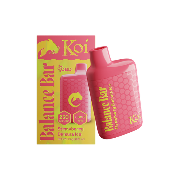 Koi Balance Bar CBD Vape - Strawberry Banana Ice Koi Balance Bar CBD Vape - Strawberry Banana Ice