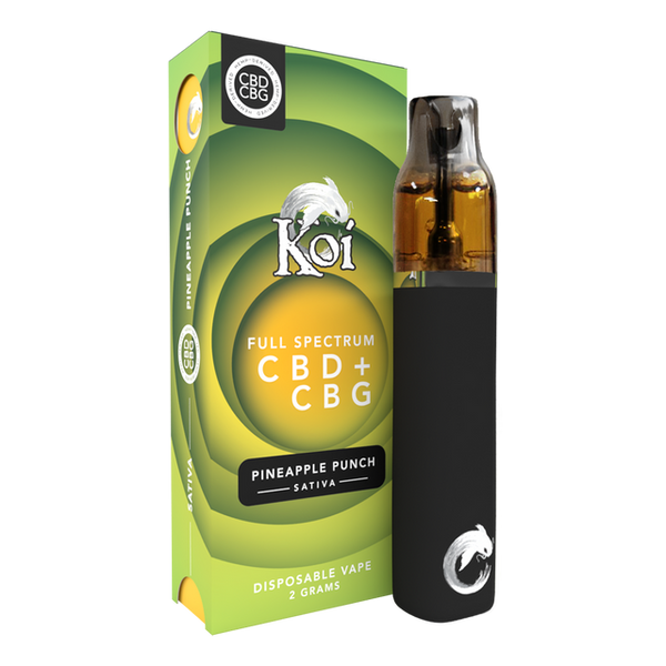 Koi Full Spectrum CBD + CBG Disposable Vape Bar (2 Gram) Pineapple P Koi Full Spectrum CBD + CBG Disposable Vape Bar (2 Gram) Pineapple P