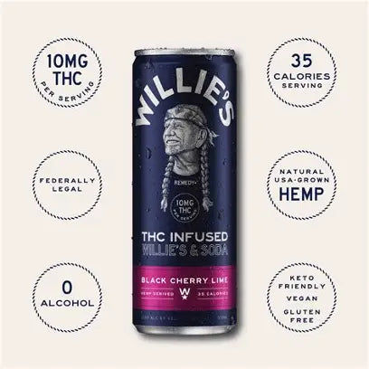 Willie's & Soda - Black Cherry Lime - 10MG D9 THC