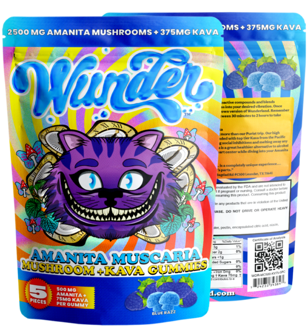 Wunder - 2500MG AMANITA MUSCARIA MUSHROOMS GUMMIES + 375MG KAVA