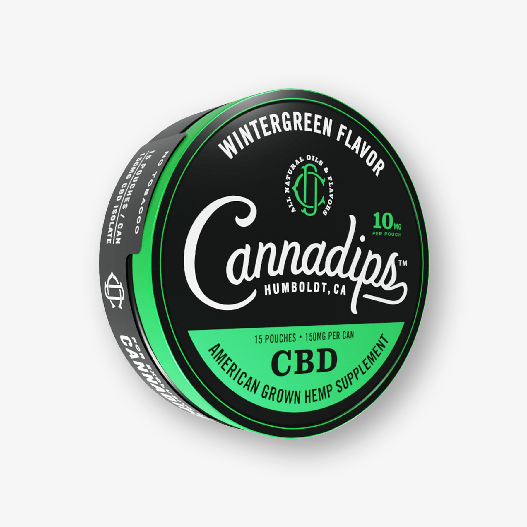 cannadips wintergreen cbd dip side view