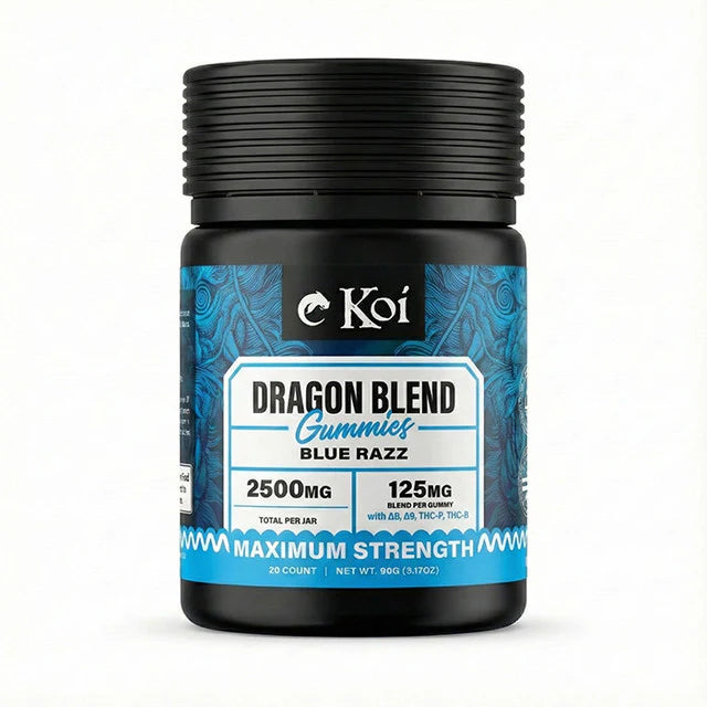 D9 Gummies - 2500mg Dragon Blend Gummies - Blue Razz - KOI