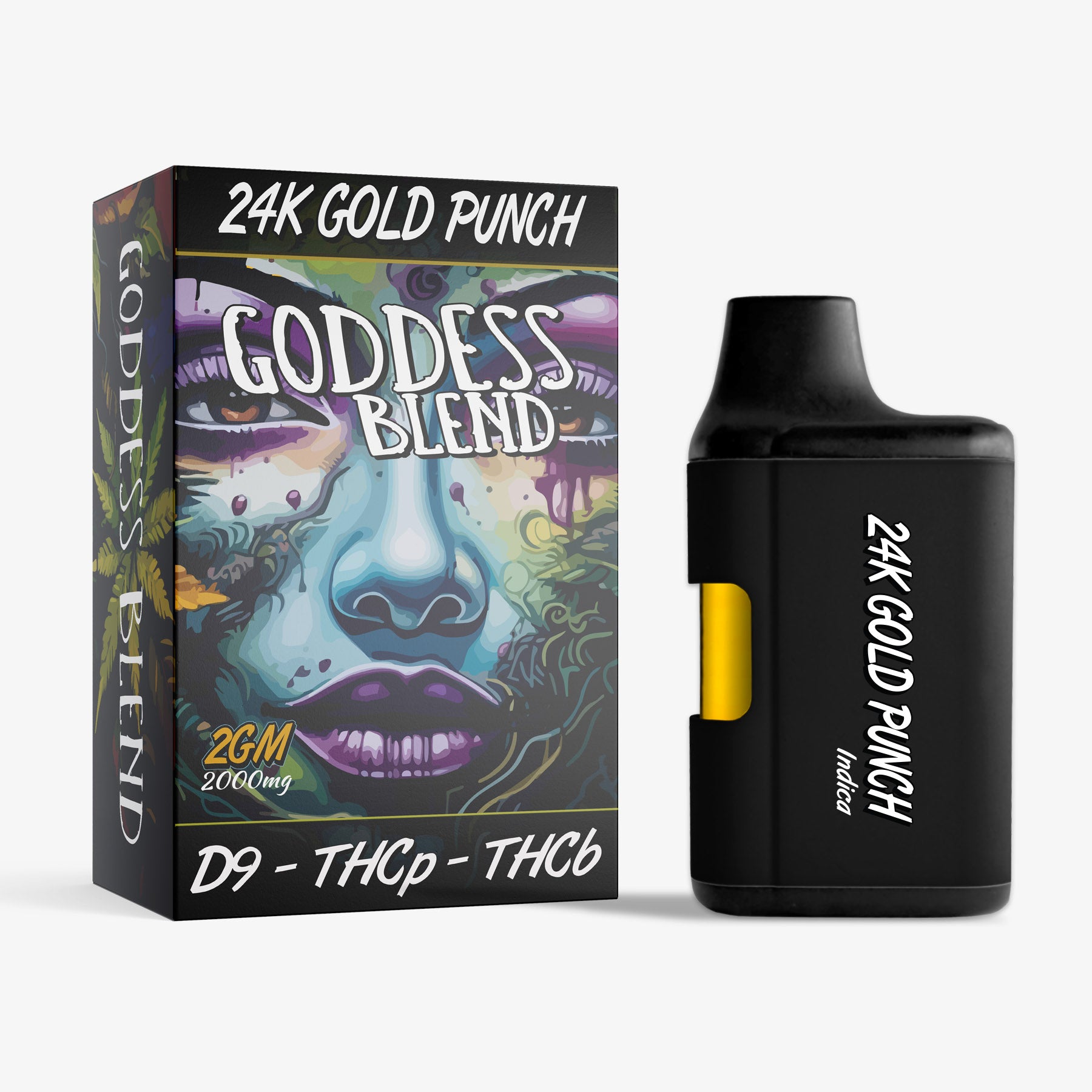 Delta 9 THC Blended Disposable - 2g - 24k Gold Punch - Goddess Blend