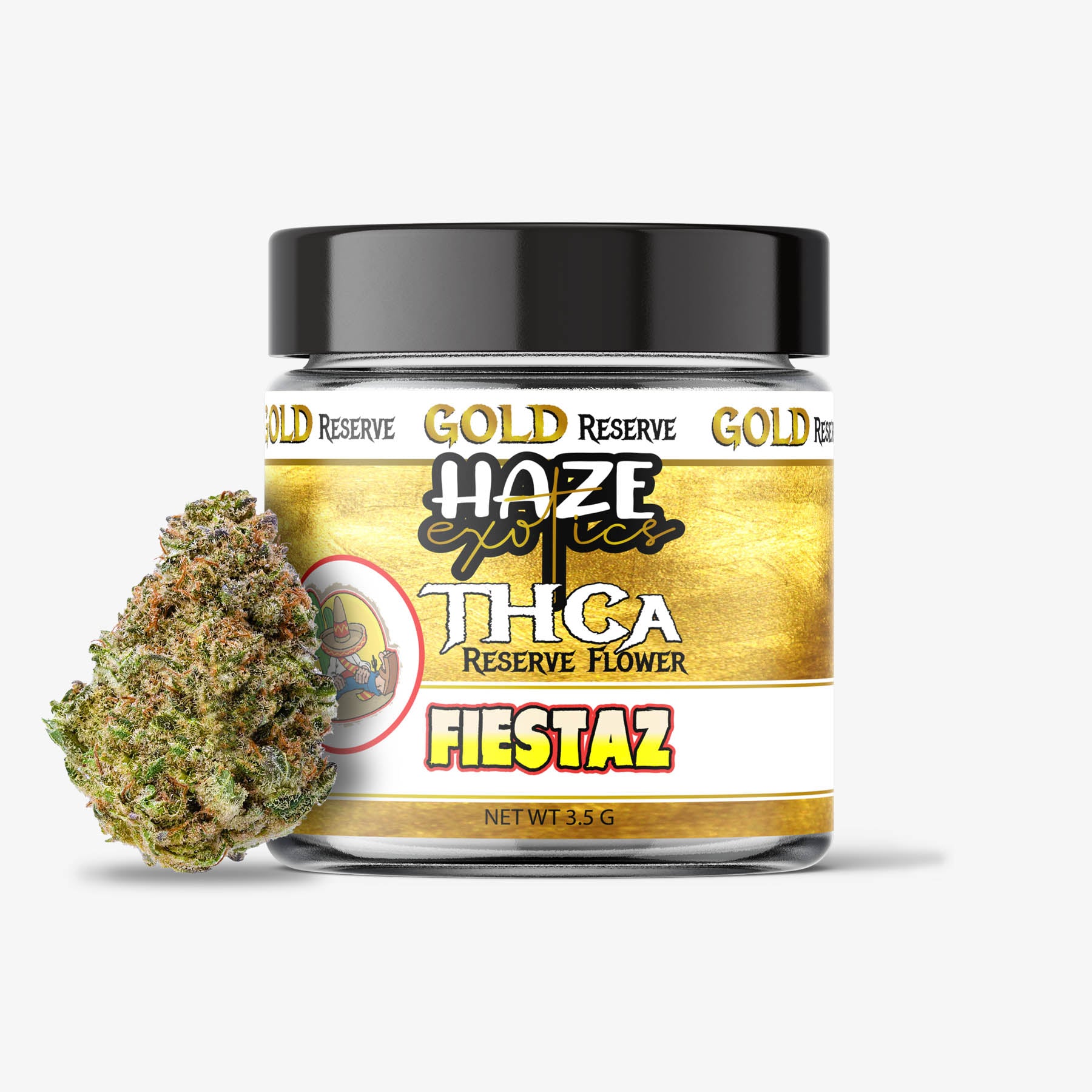 THC-A Flower / Fiestaz / 3.5g Jar / Haze Exotics Gold Reserve