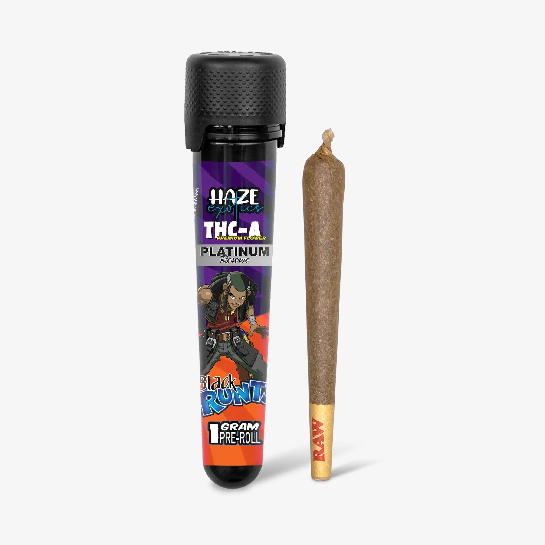 THC-A Flower / Black Runtz / 1g Preroll / Haze Exotics Platinum Reserve