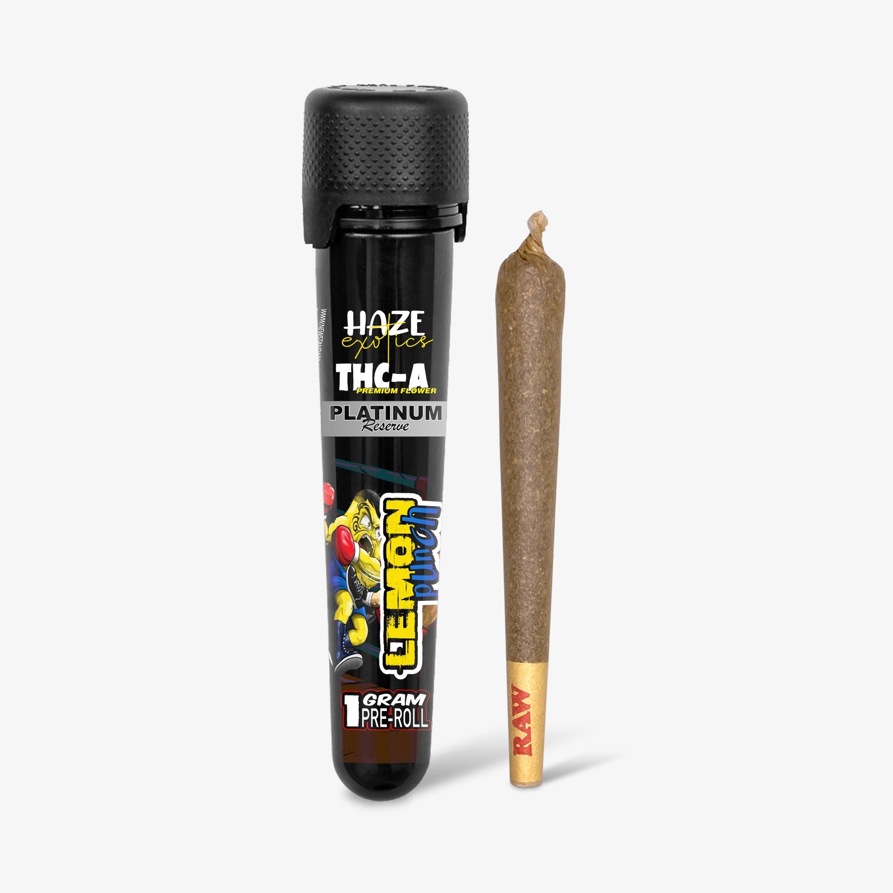 haze exotics platinum reserve thc-a preroll 1g lemon punch