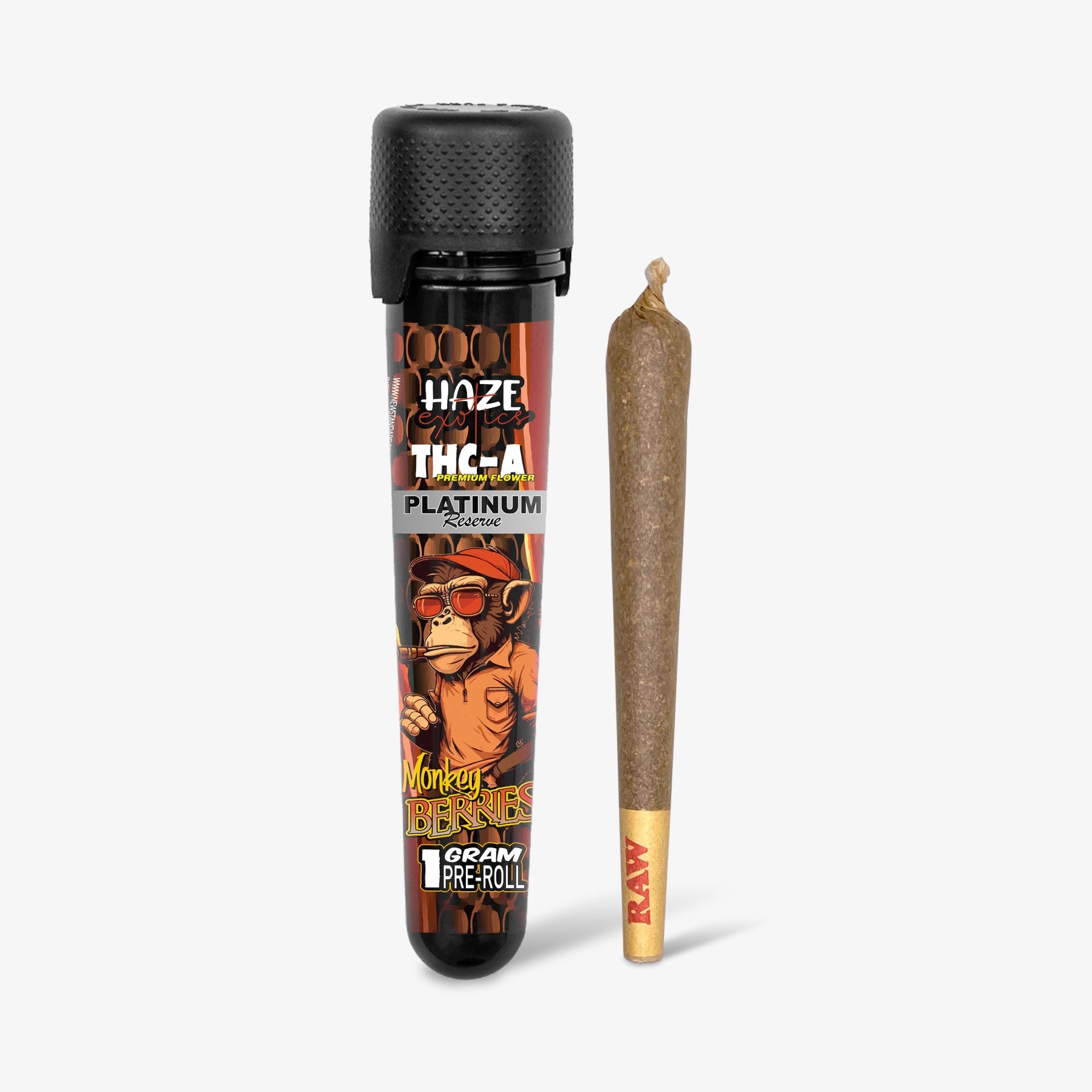 haze exotics platinum reserve thc-a preroll 1 gram monkey berries