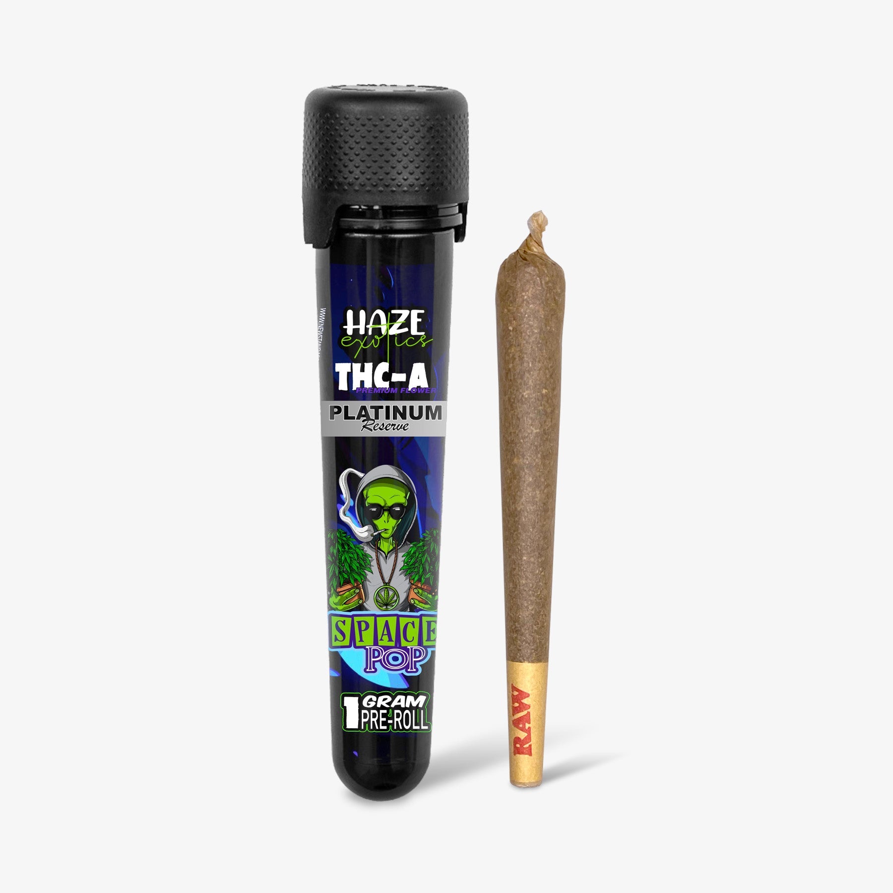 haze exotics platinum reserve thc-a flower space pop 1 gram preroll