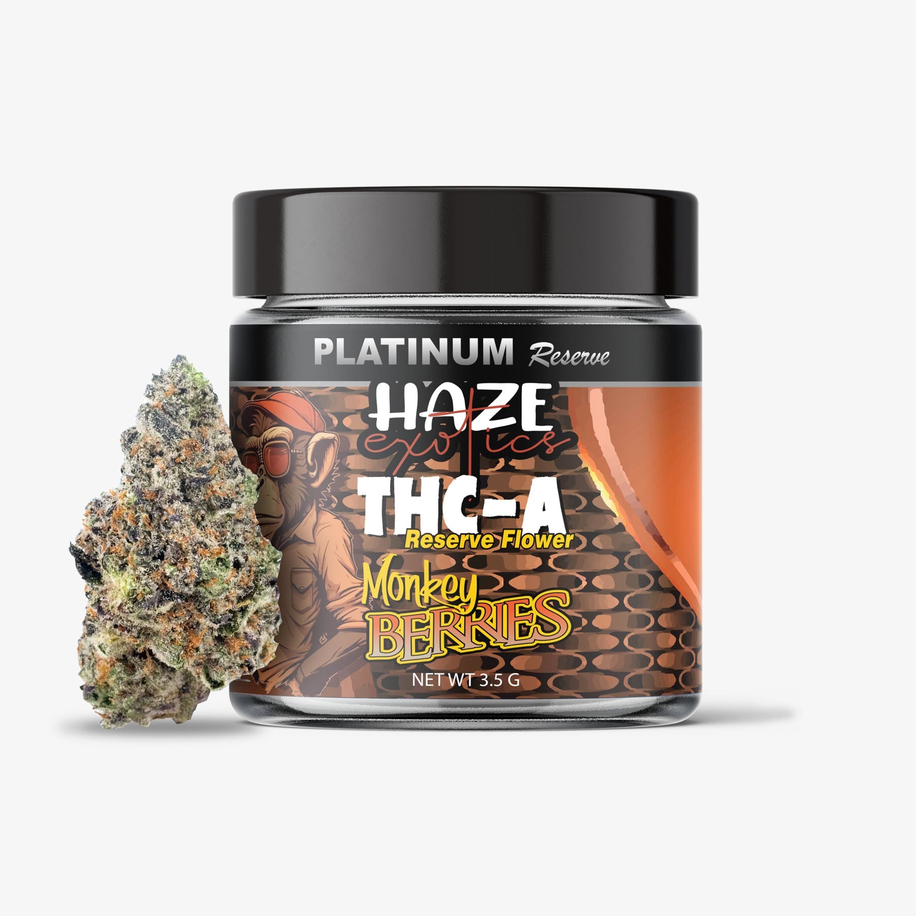 THC-A Flower / Monkey Berries / 3.5g Jar / Haze Exotics Platinum Reserve