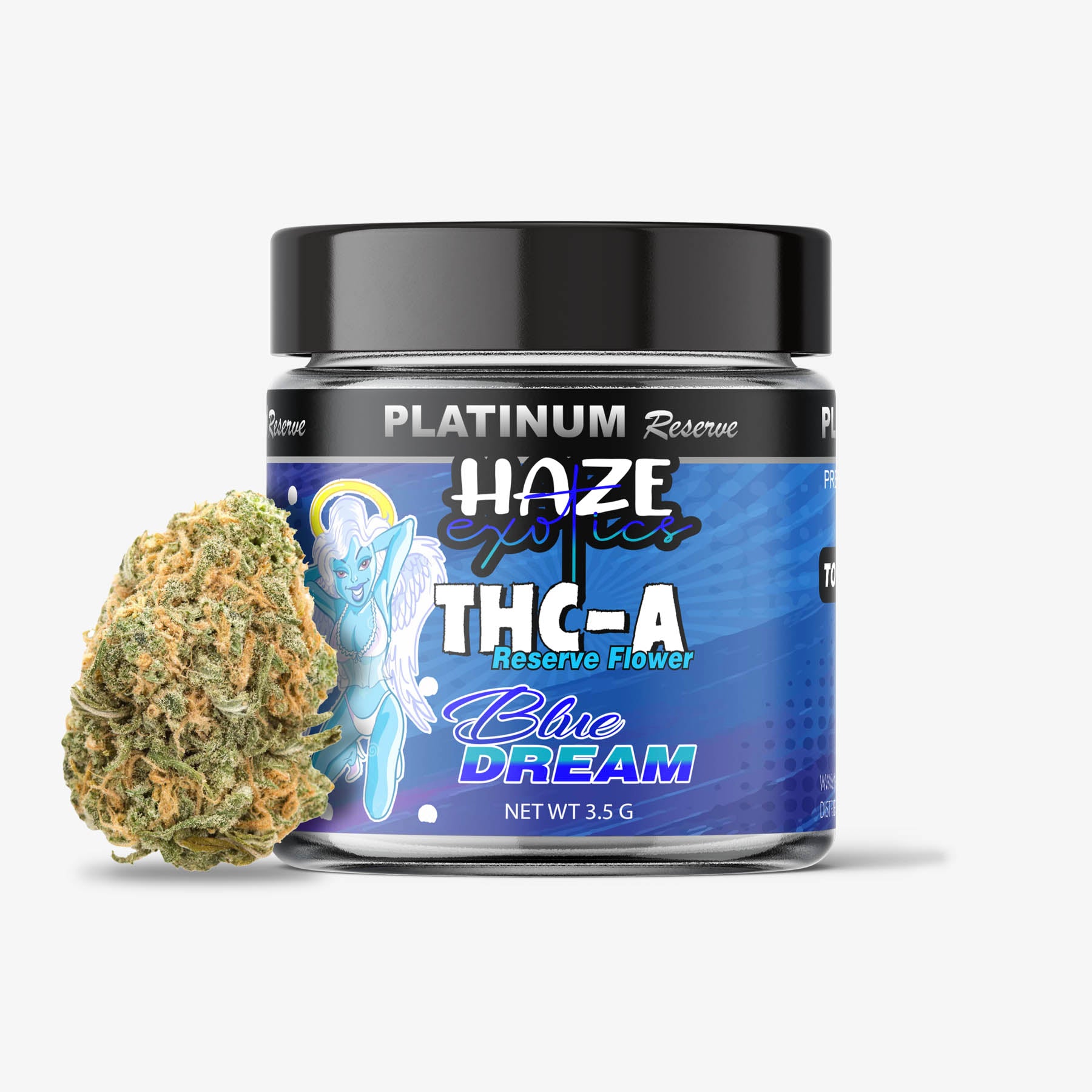 THC-A Flower / Blue Dream / 3.5g Jar / Haze Exotics Platinum Reserve