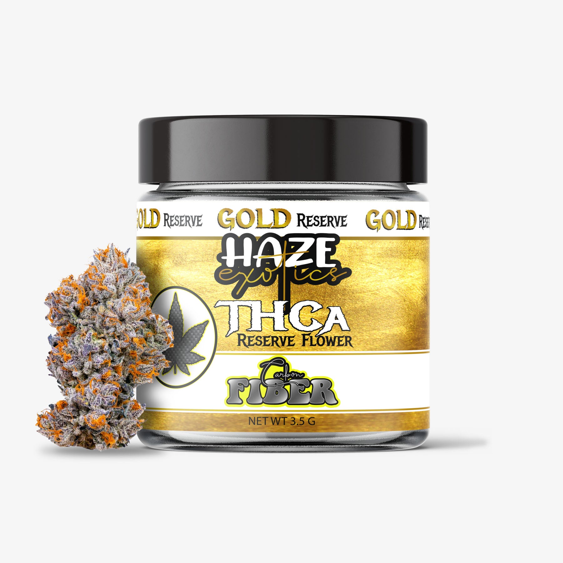 haze exotics thc a flower carbon fiber 3.5 gram jar