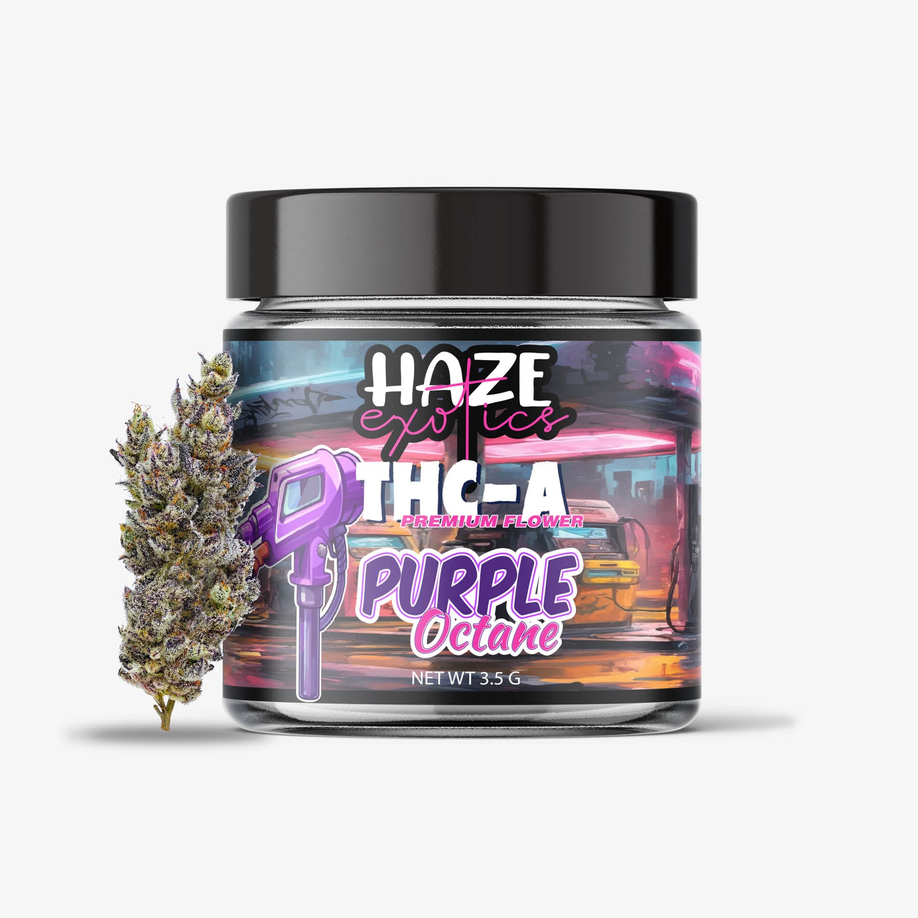 THC-A Flower / Purple Octane / 3.5g Jar / Haze Exotics