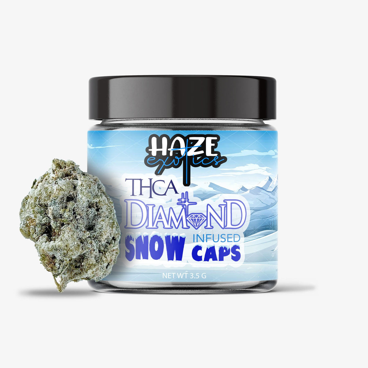 haze exotics thc-a diamond infused snow caps 3.5g