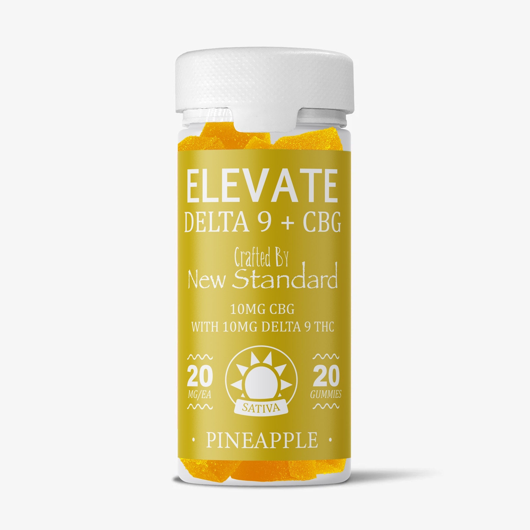 new standard hemp elevate d9 CBG gummies 20ct pineapple