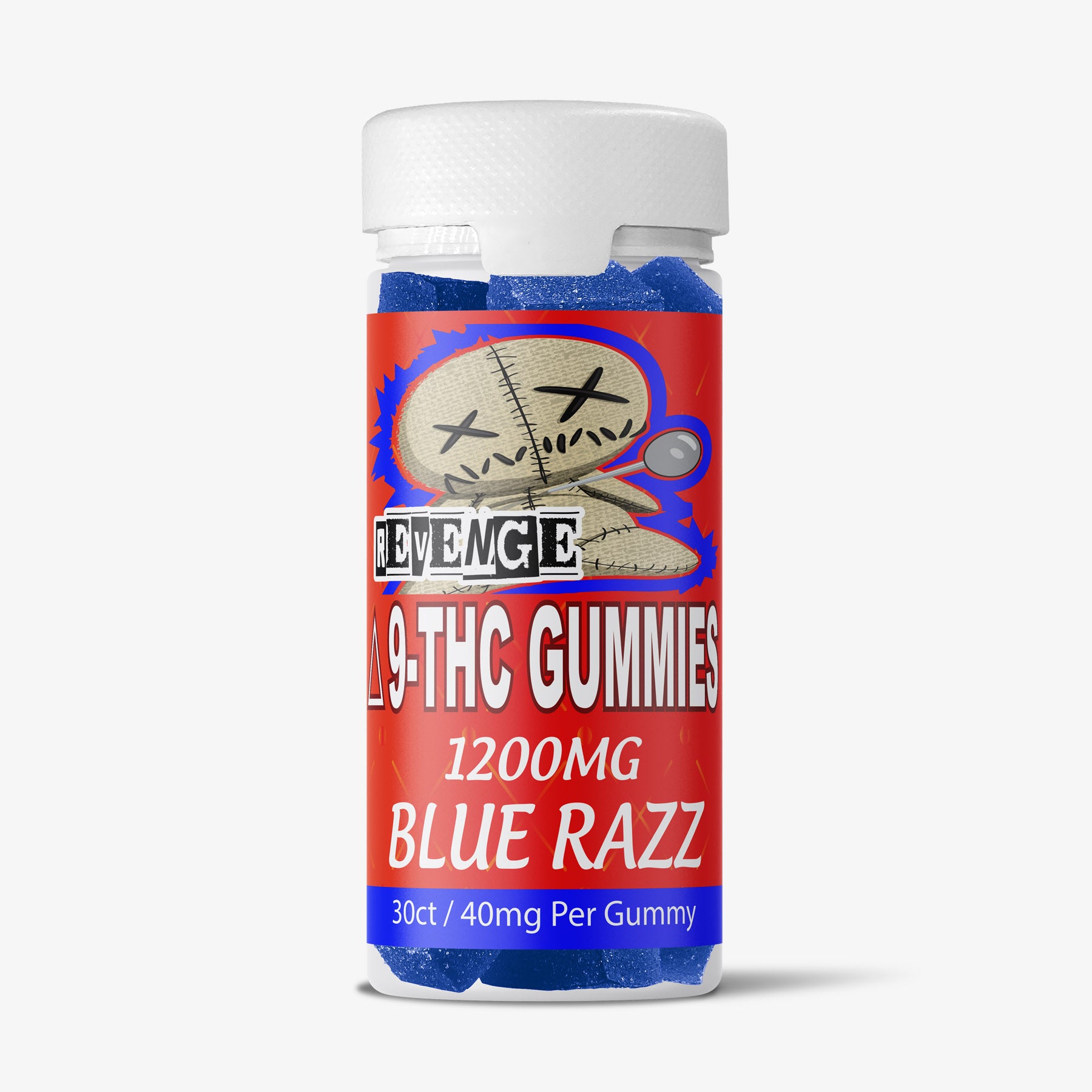 revenge delta 9 gummy blue razz 40 milligrams 10 count