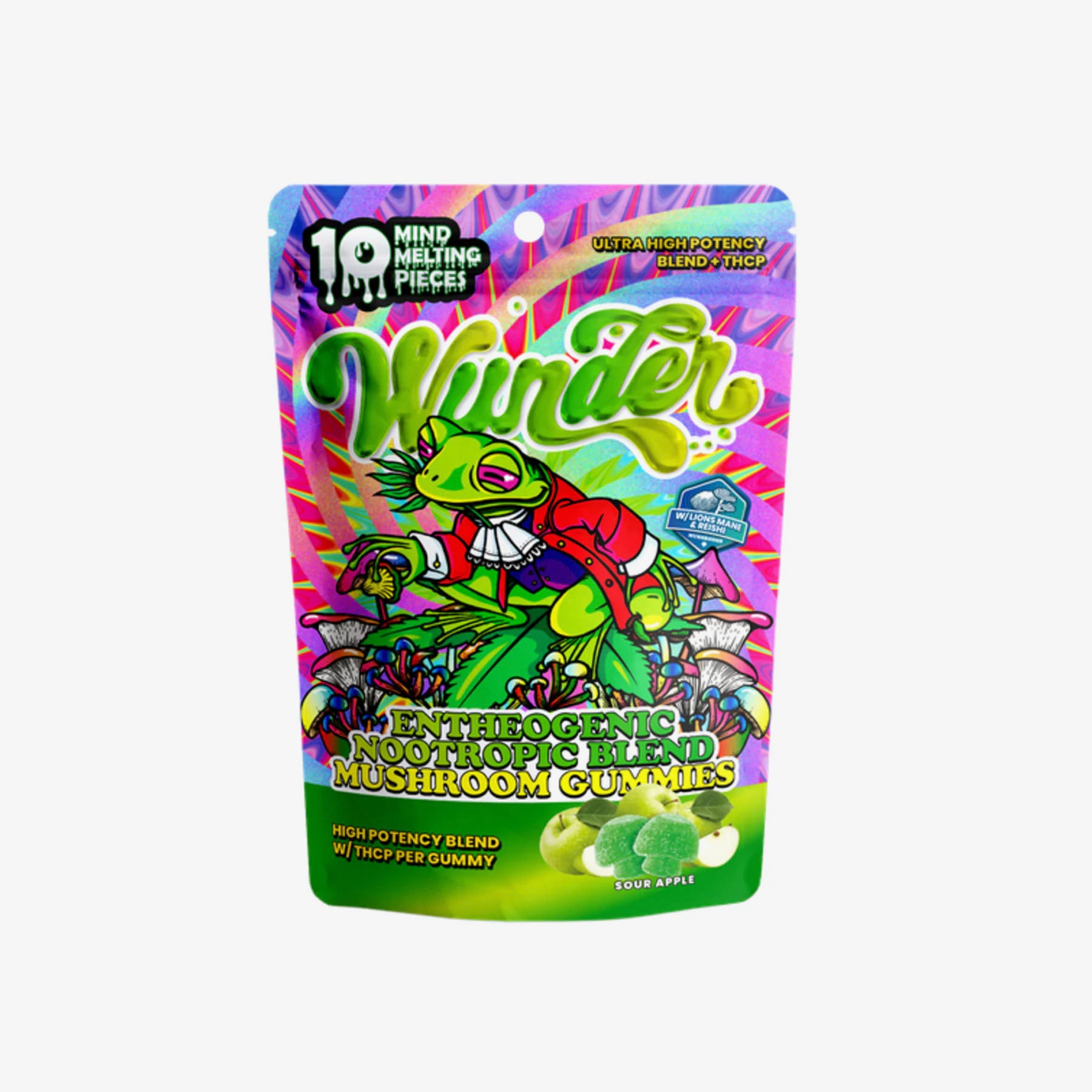 Wunder Theogenic Nootropic Mushroom Gummies with THC-P package