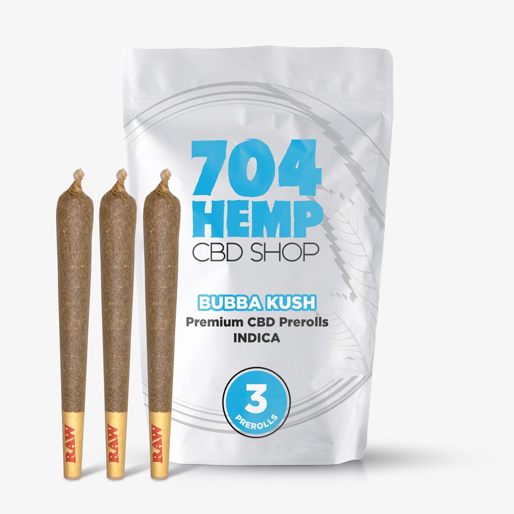 704 hemp cbd preroll 3 pack bubba kush