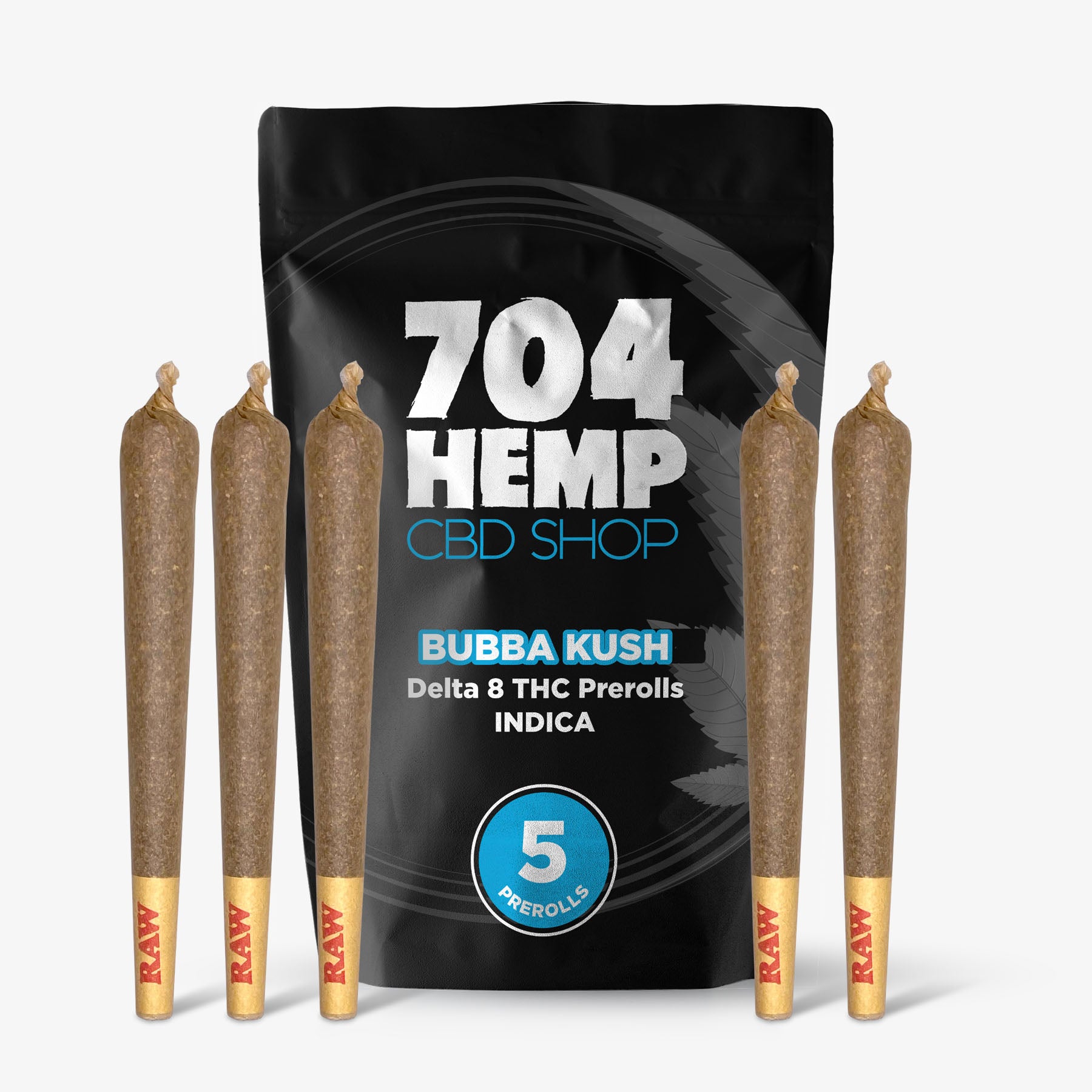 704 hemp delta 8 thc preroll bubba kush 5 pack