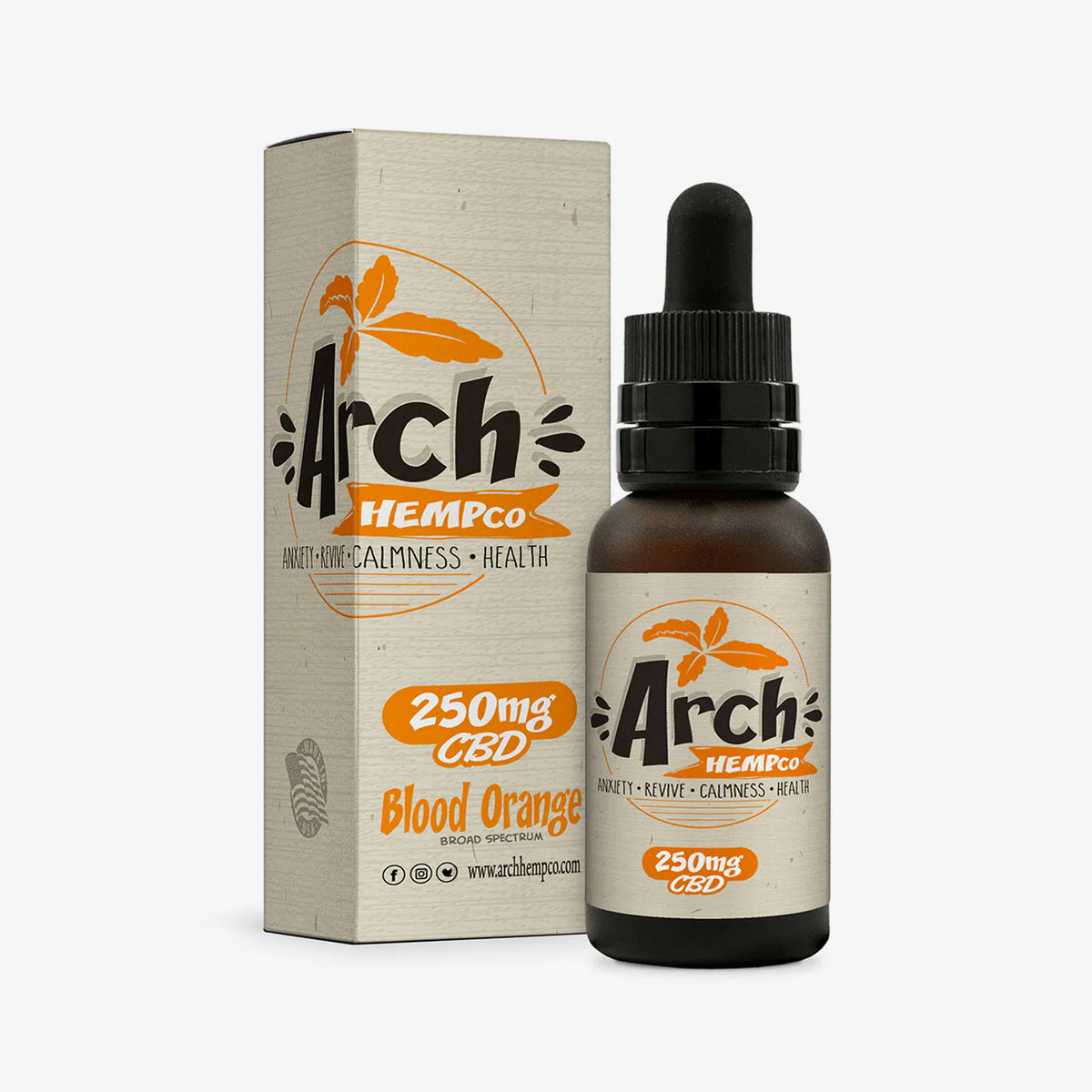 arch hempco broad spectrum tincture blood orange 250 milligrams