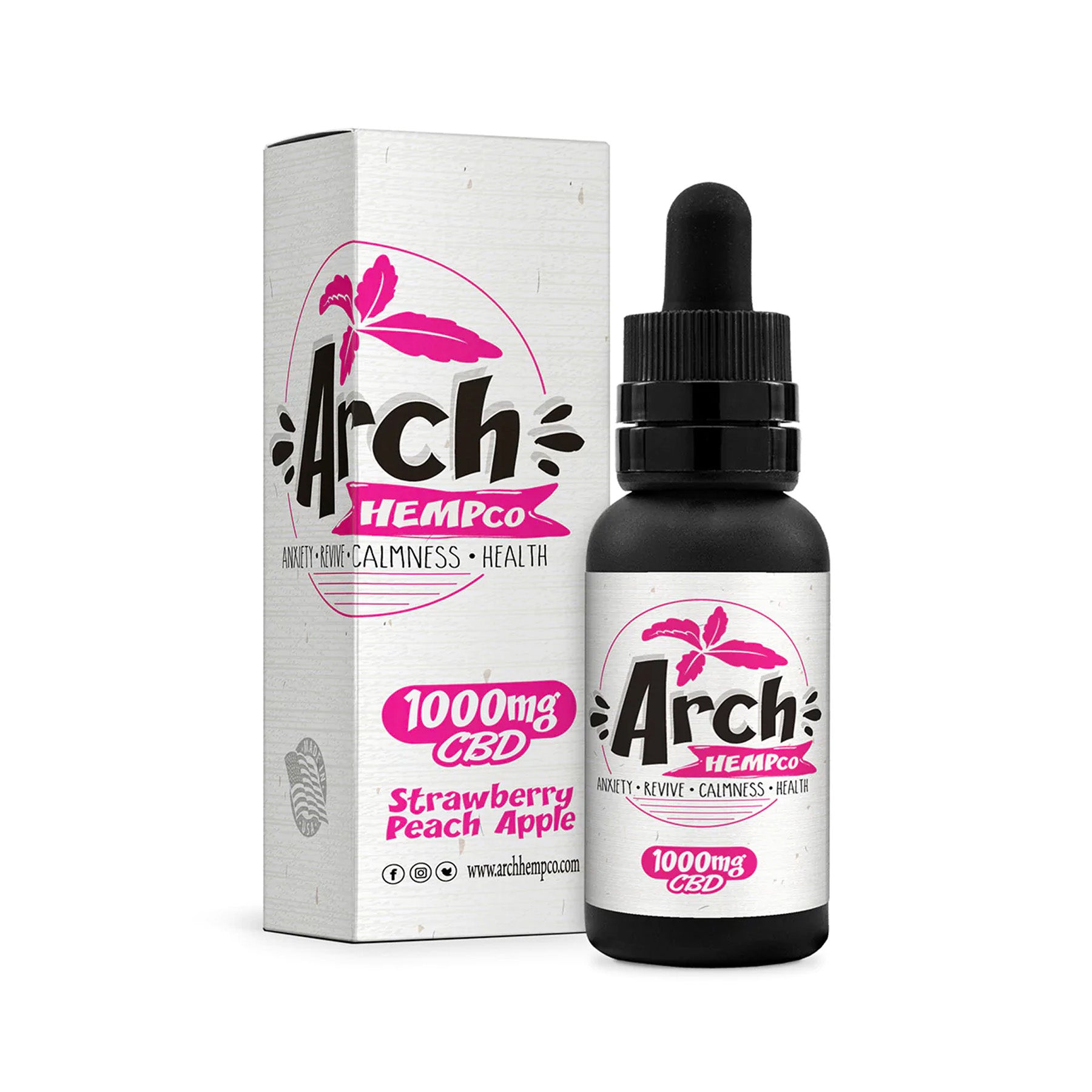 arch hempco isolate tincture strawberry peach apple 1000 milligrams