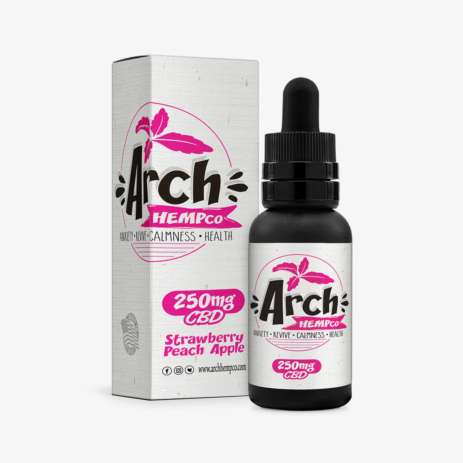 arch hempco isolate tincture strawberry peach apple 250 milligrams