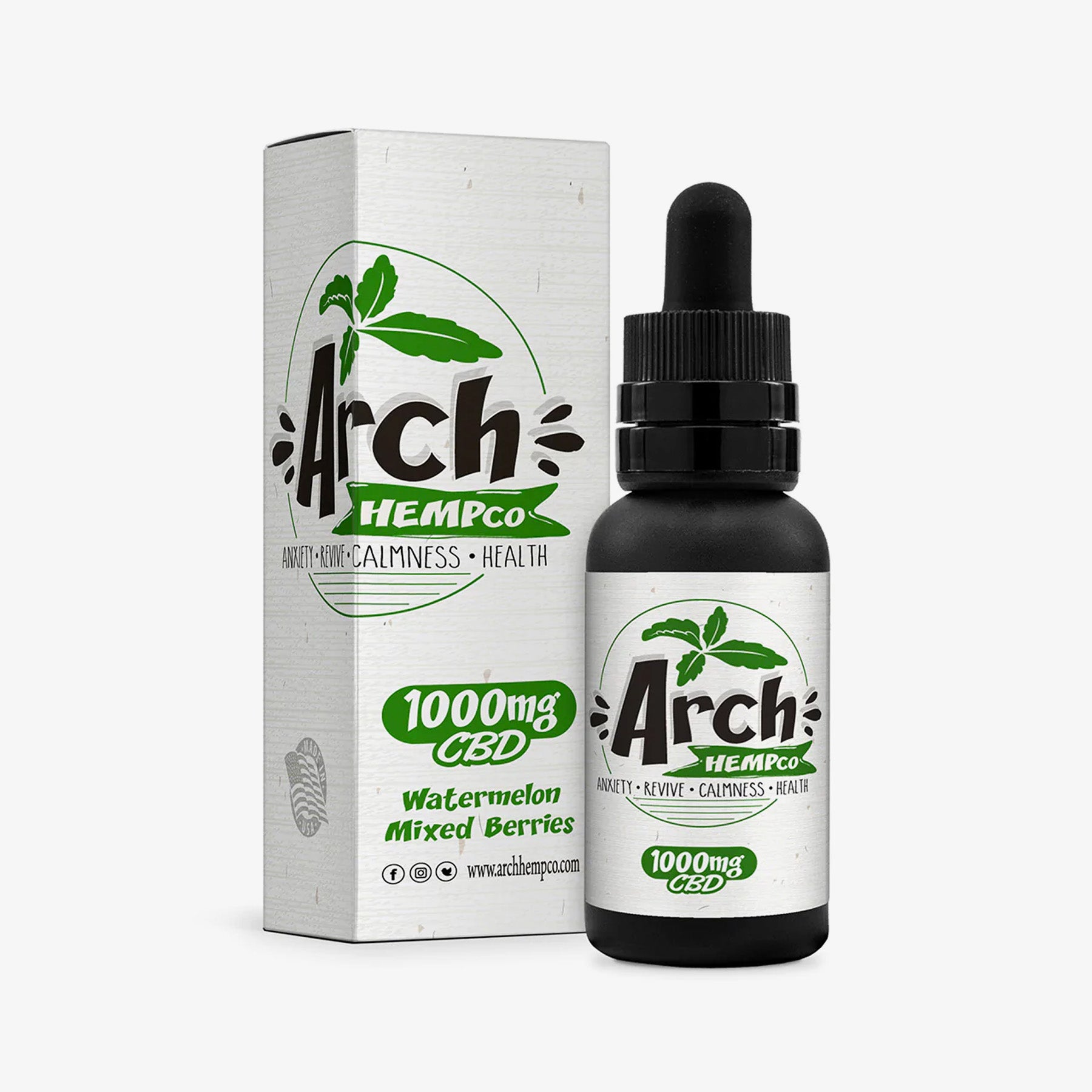 arch hempco isolate tincture watermelon mixed berries 1000 milligrams