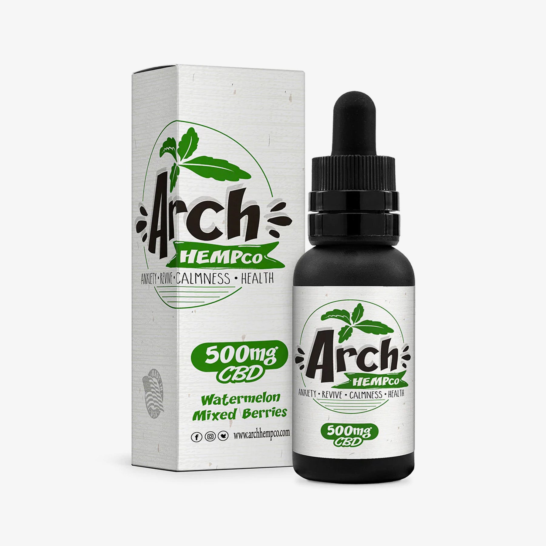 arch hempco isolate tincture watermelon mixed berries 500 milligrams