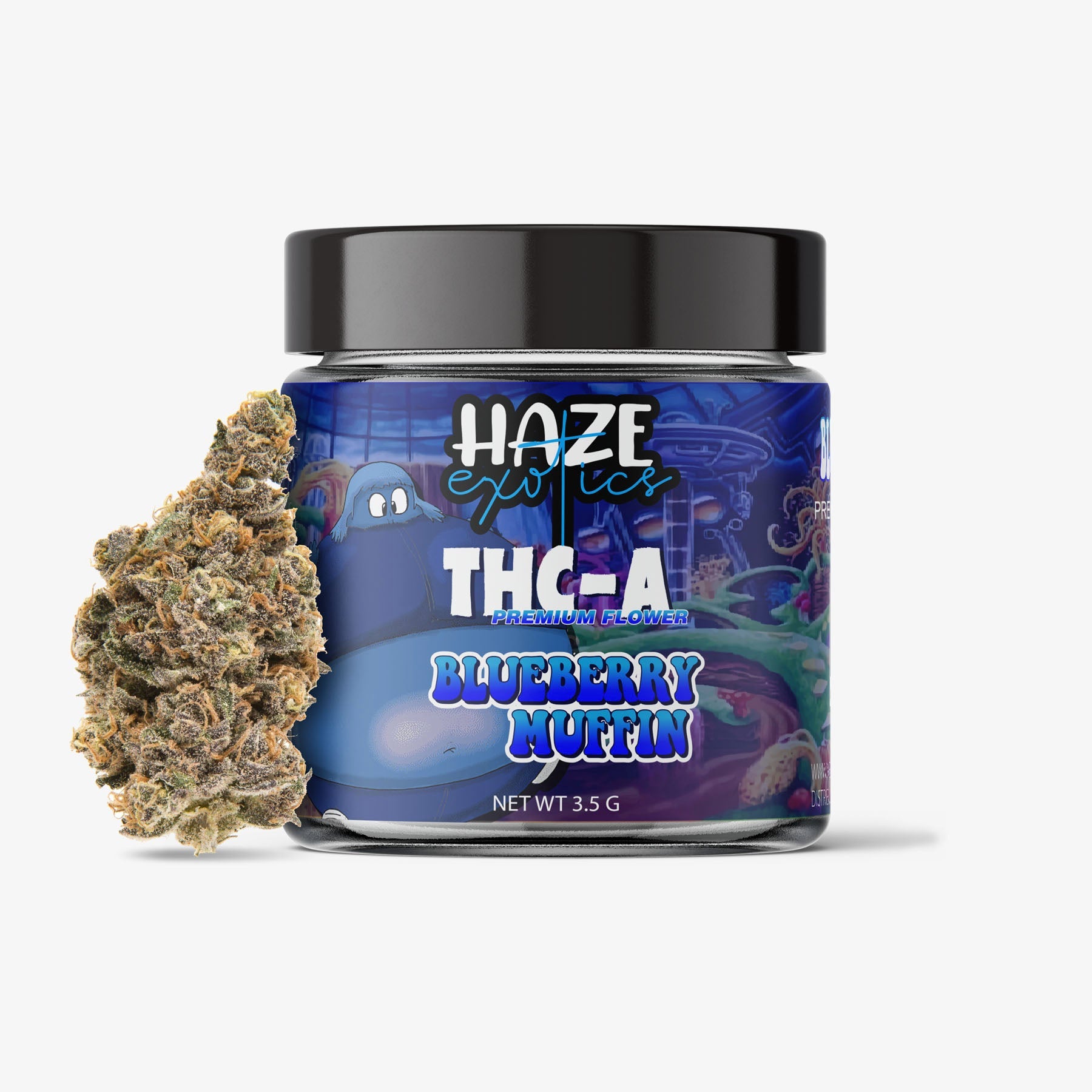 THC-A Flower / Blueberry Muffins / 3.5g JAR / Haze Exotics