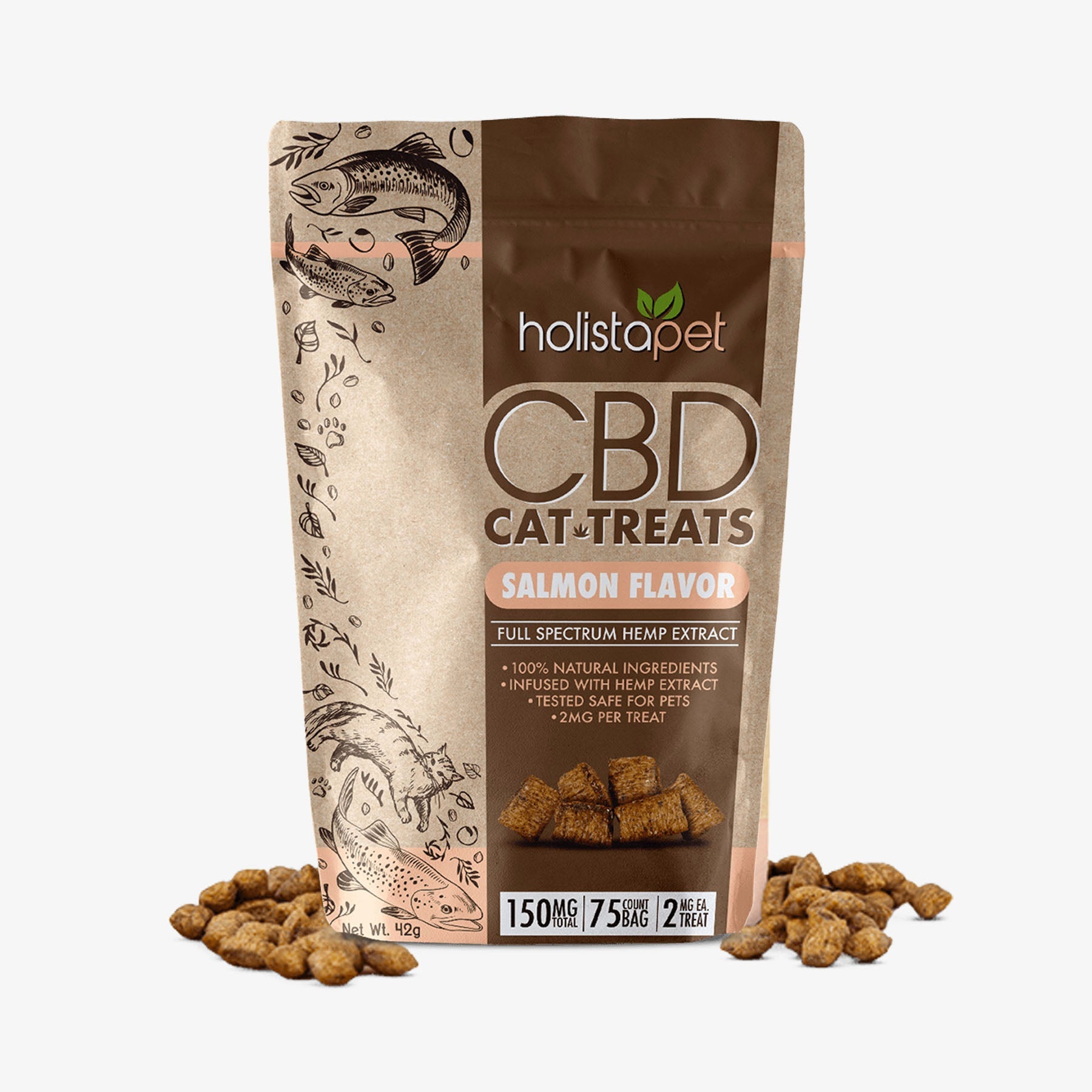 holistapet hemp cat treats salmon