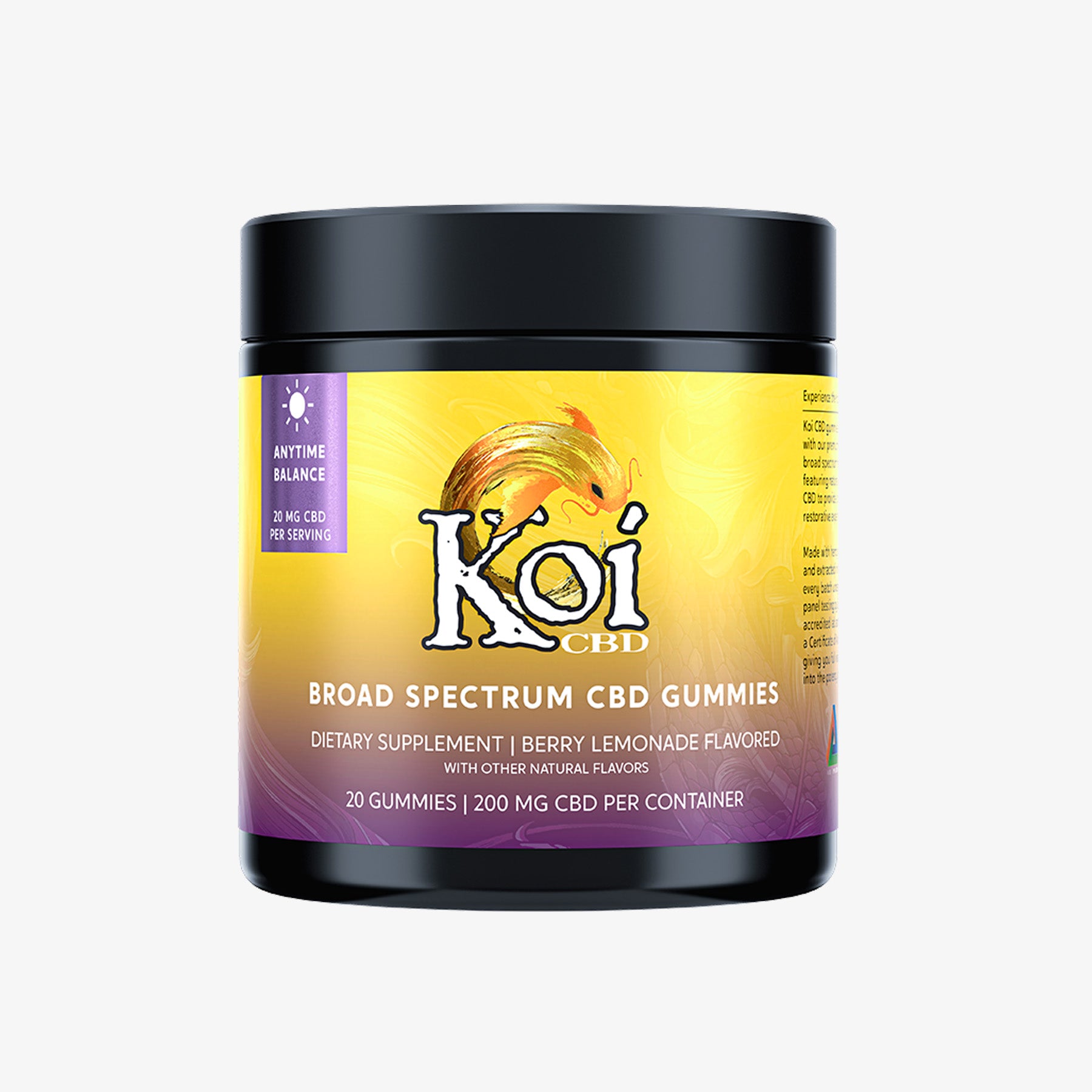 koi broad spectrum anytime gummies berry lemonade