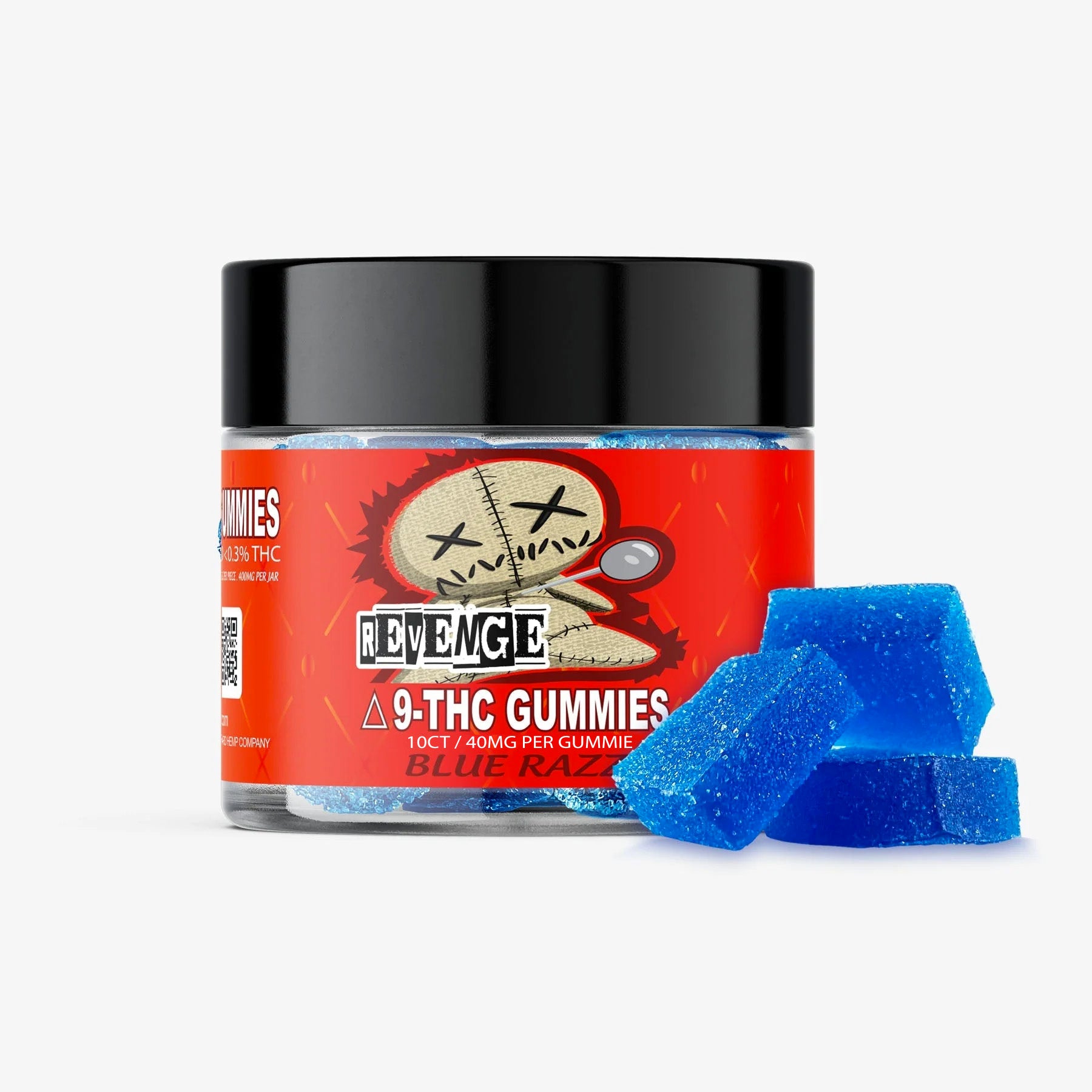 Delta 9 THC Gummies - 40mg - Blue Razz 10ct - REVENGE