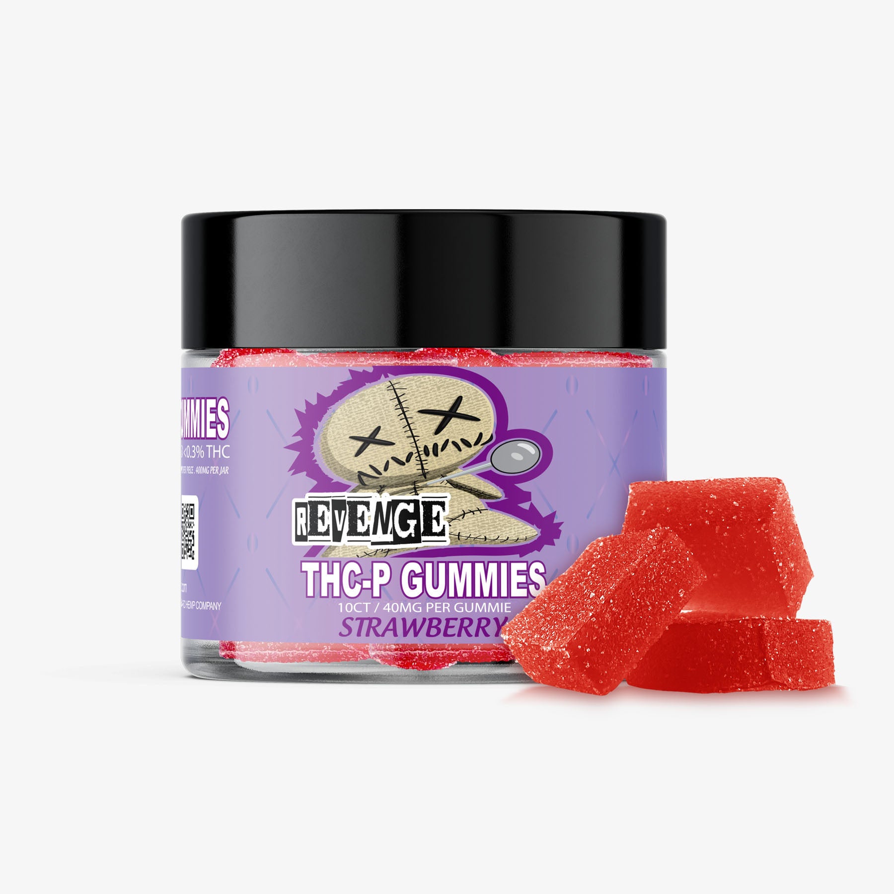 THC-P Gummies - 40mg - Strawberry 10ct - REVENGE