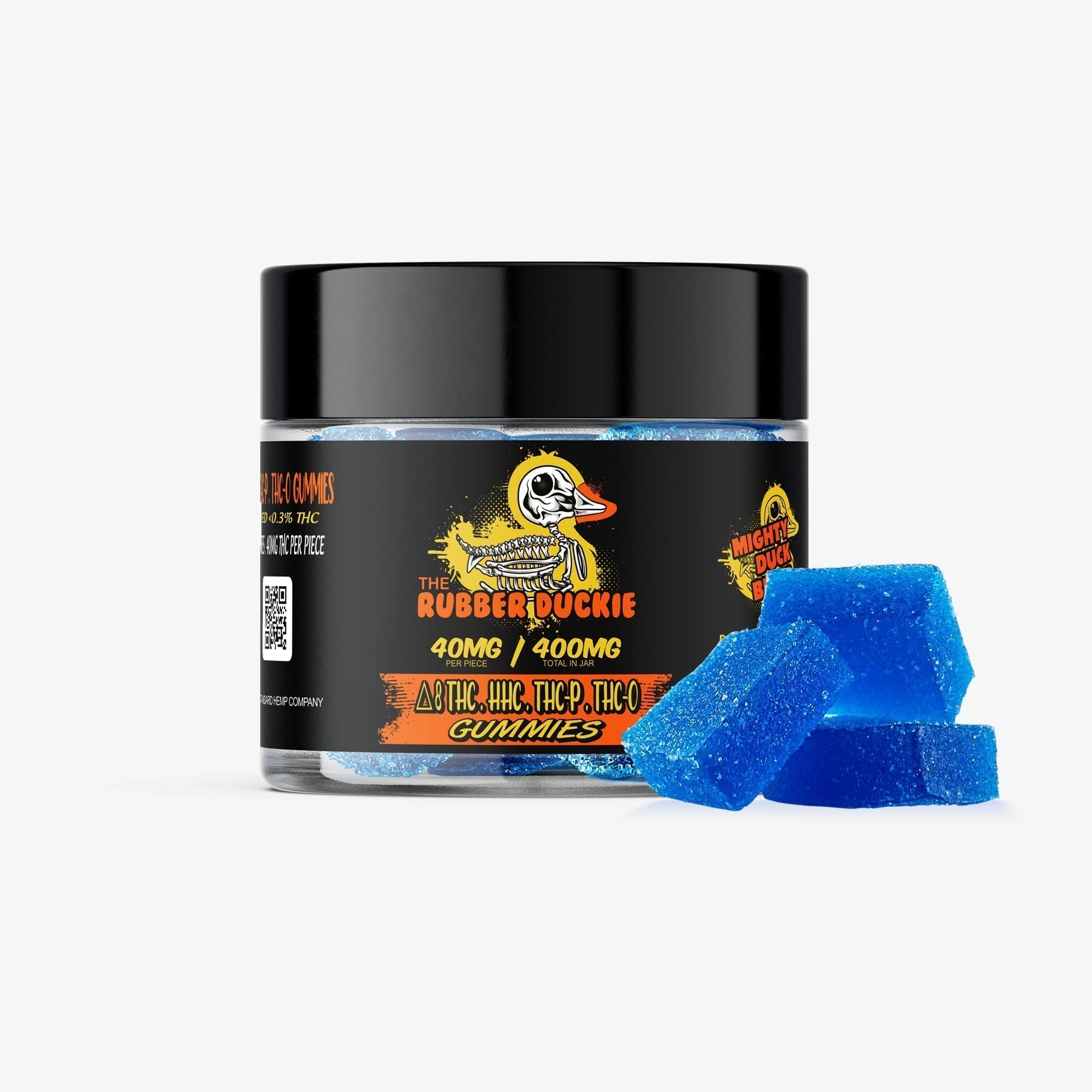 rubber duckie thc-p d8 blended gummies blue razz