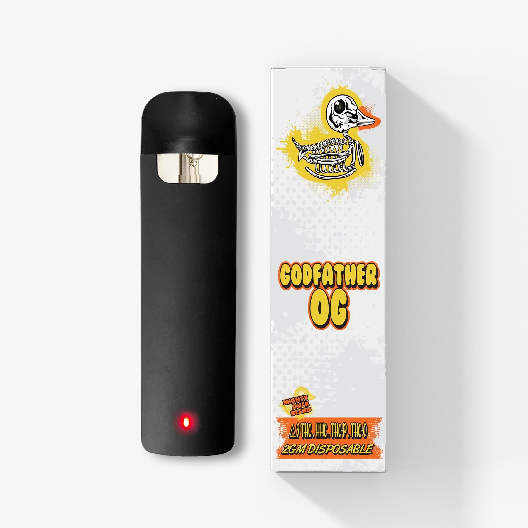 rubber duckie thc-p d9 2 gram disposable godfather og