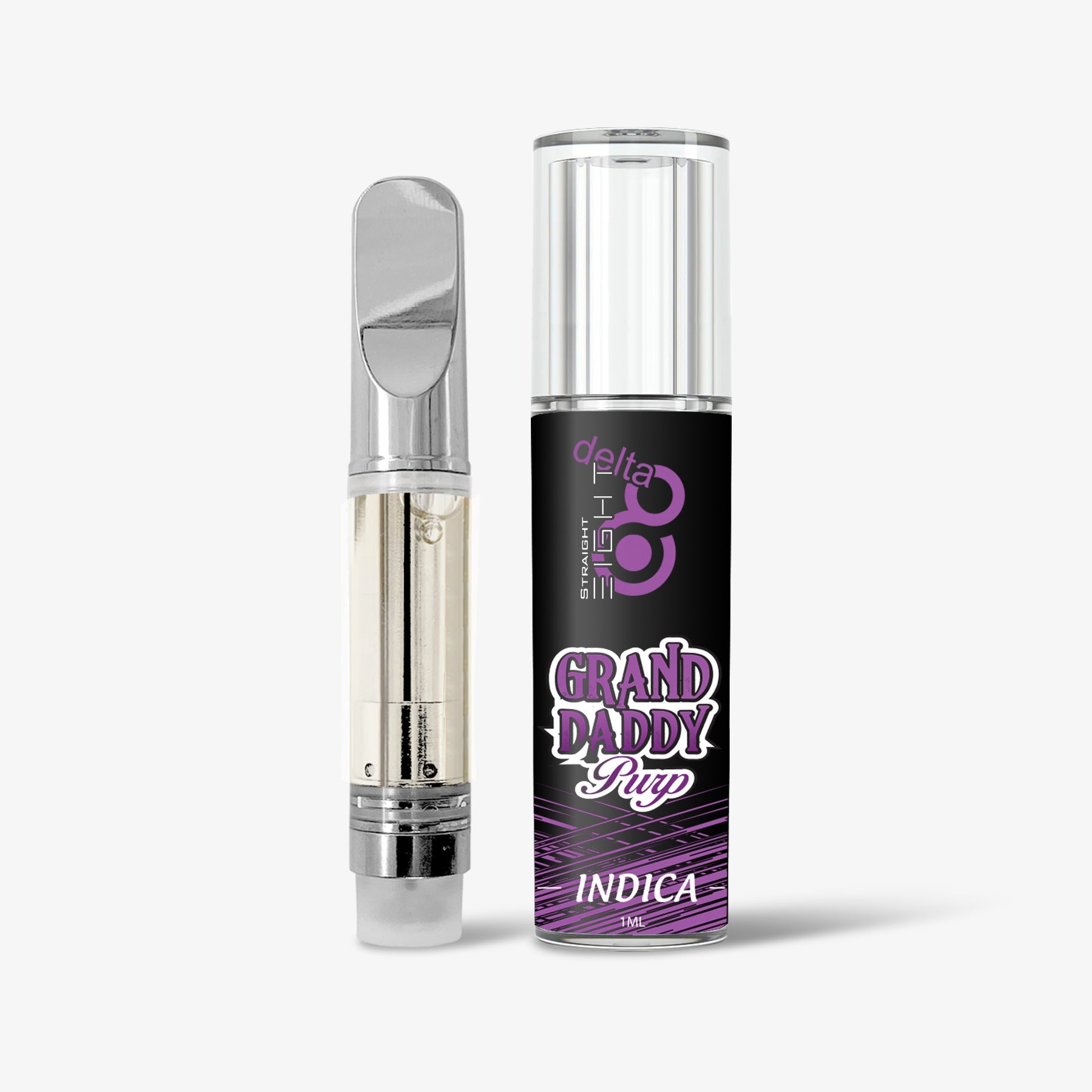 Straight 8 Delta 8 THC Cartridge Grandaddy Purp 1ml